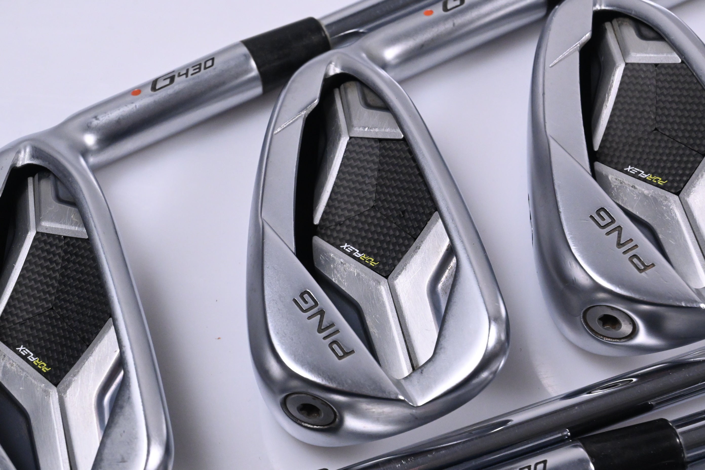 Ping G430 Irons / 6-PW+45°+50° / Orange Dot / Regular Flex Elevate MPH 95 Shafts