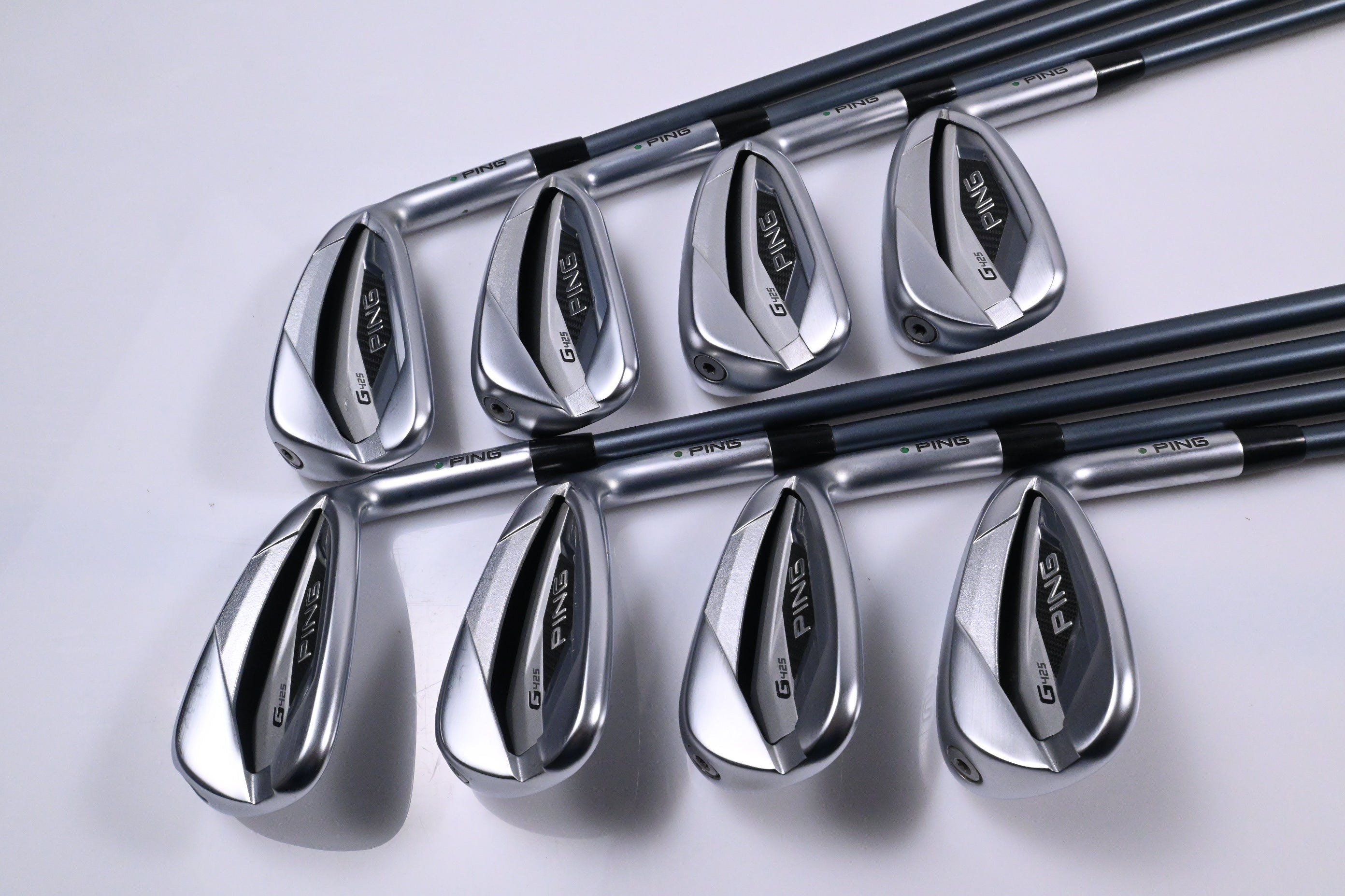 Ping G425 Irons / 5-PW+UW+SW / Green Dot / Senior Flex Ping Alta CB Slate Shafts