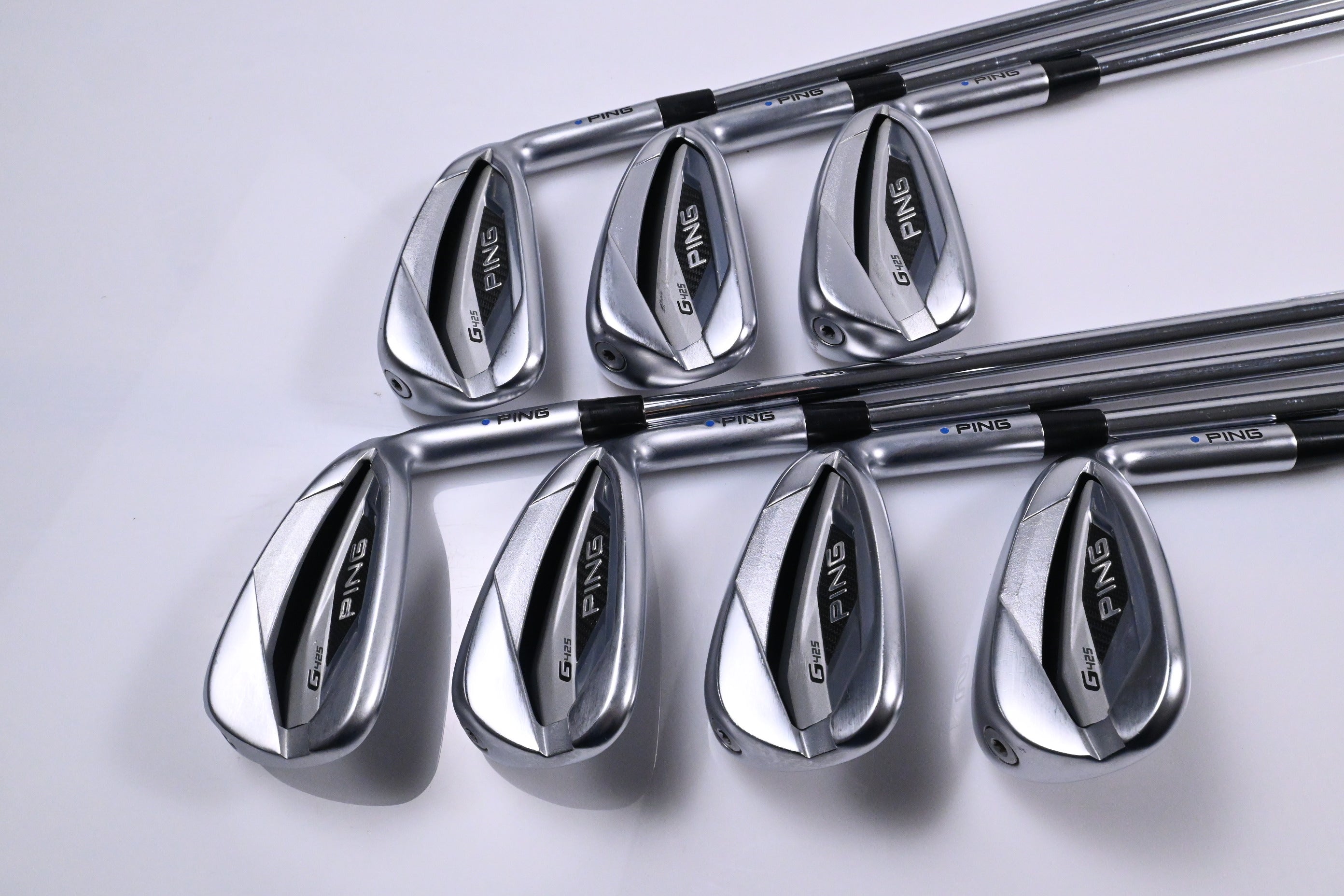 Ping G425 Irons / 5-PW+SW / Blue Dot / Stiff Flex Ping AWT 2.0 Shafts
