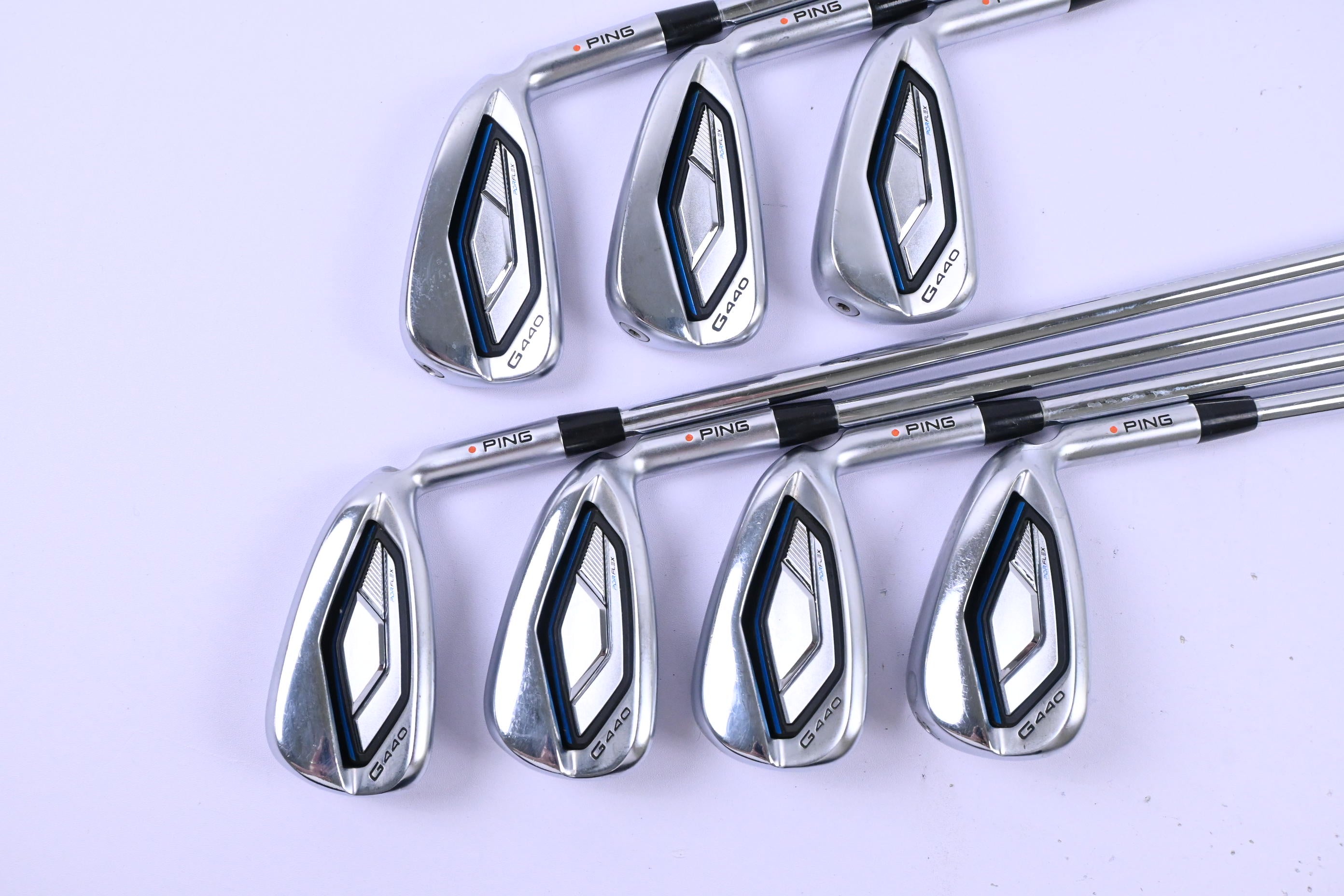 Ping G440 Irons / 5-PW+GW / Orange Dot / Regular Flex Ping AWT 3.0 Shafts