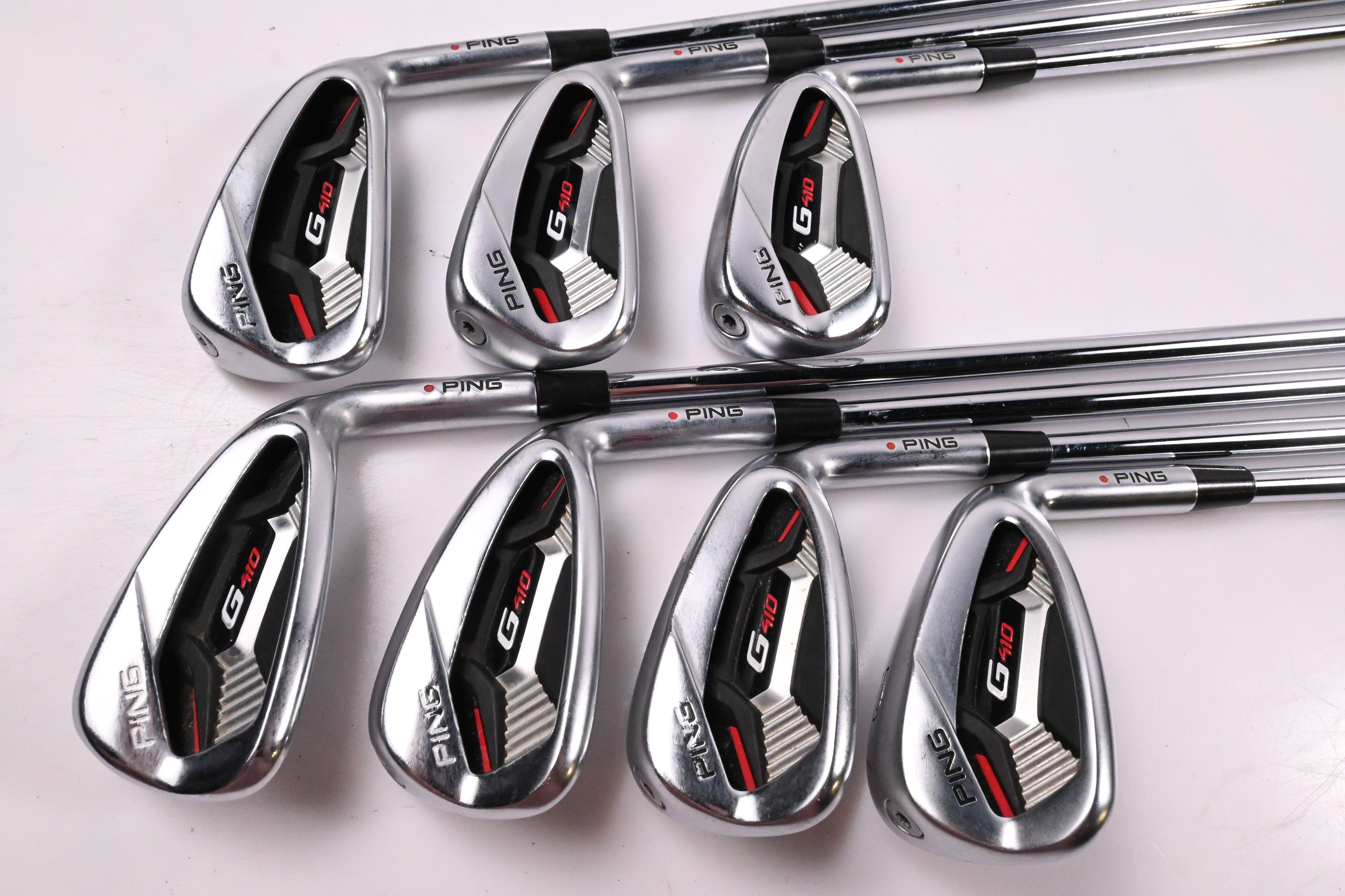 Ping G410 Irons / 5-PW+GW / Red Dot / Regular Flex Dynamic Gold 105 R300 Shafts