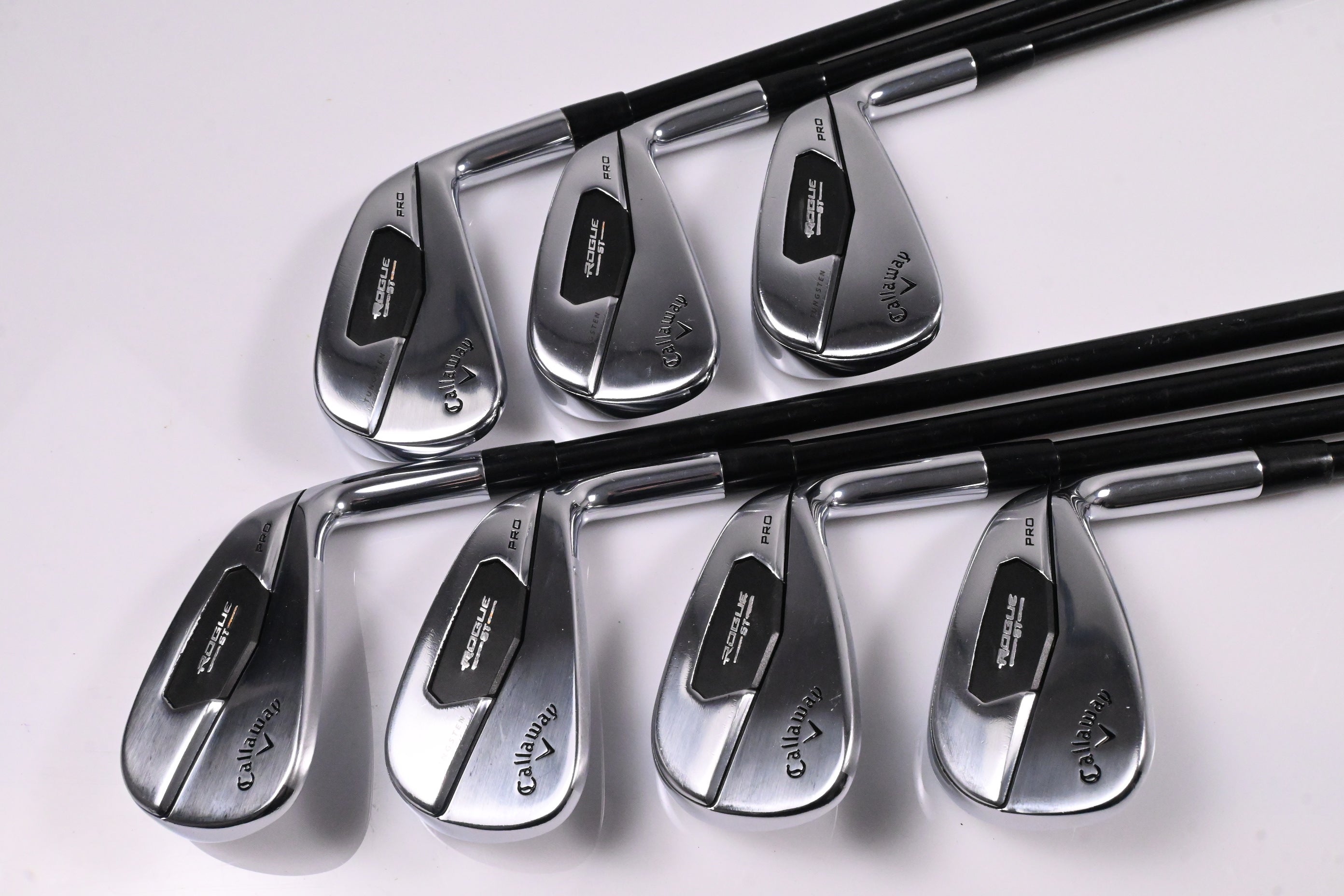 Callaway Rogue ST Pro Irons / 4-PW / Regular Flex Tensei AV Blue 65 Shafts