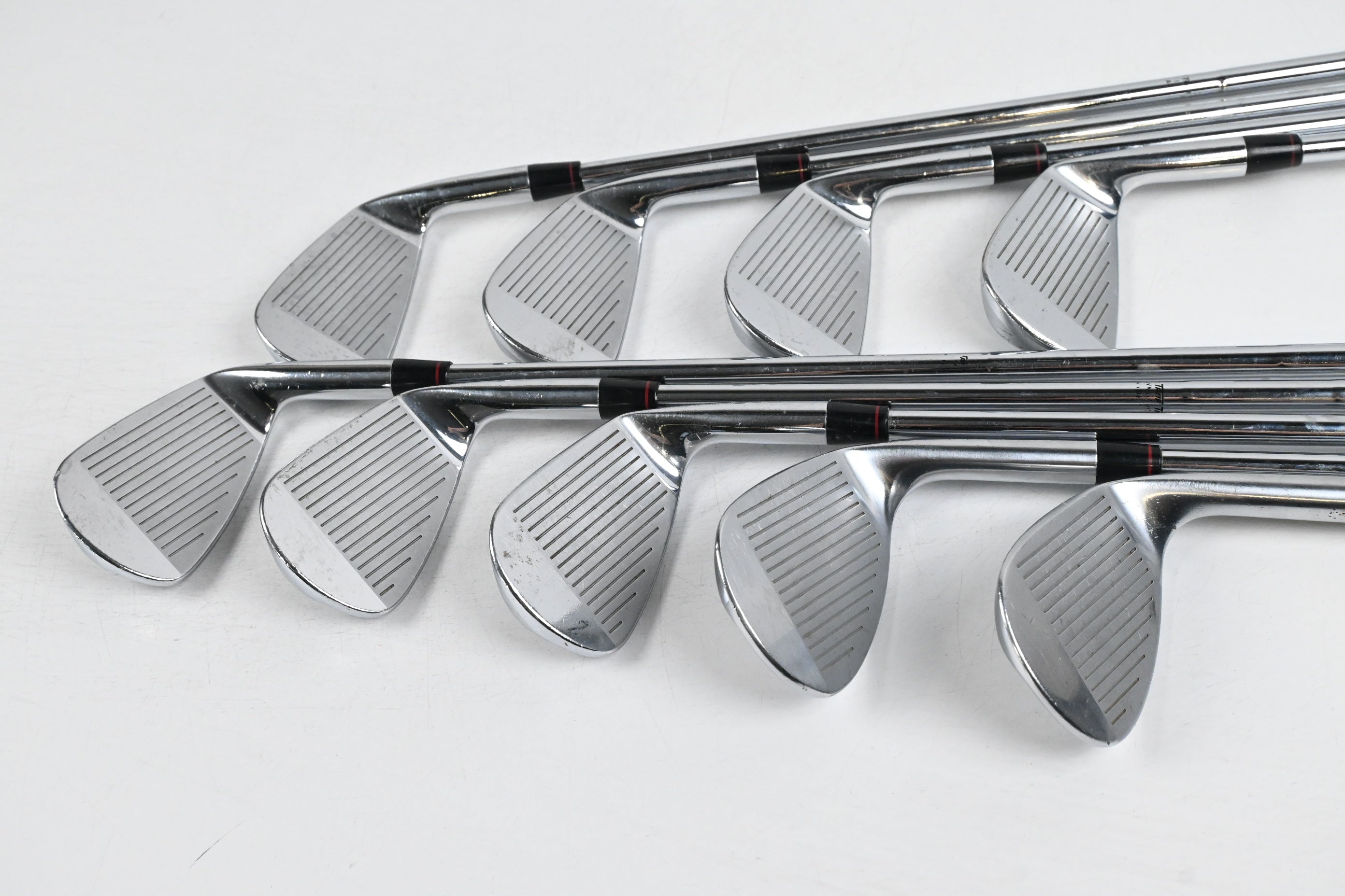 Left Hand Nike VR Split Cavity Irons / 4-PW+GW+SW / Stiff Flex Dynamic Gold