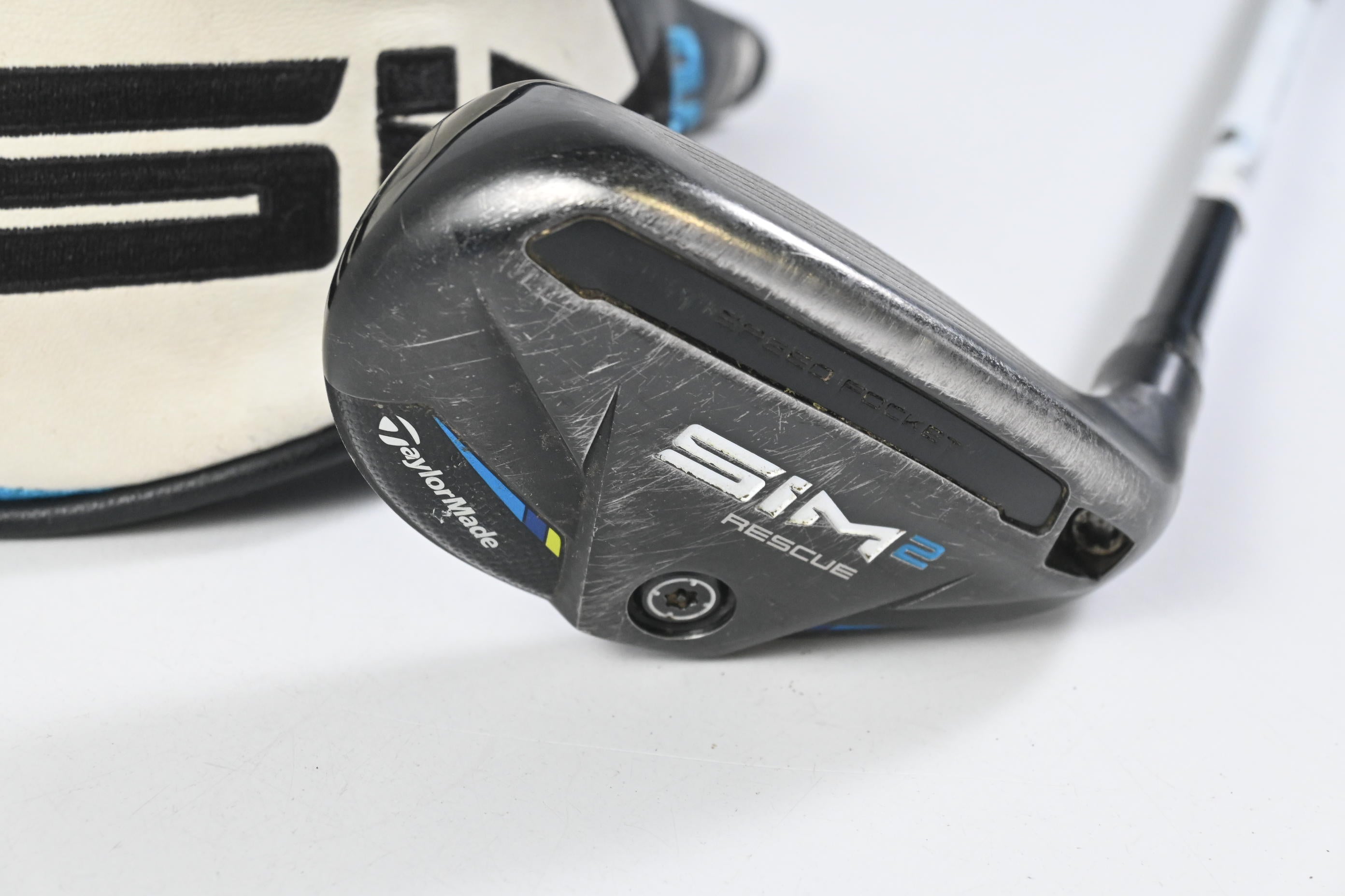 Taylormade SIM2 #4 Hybrid / 22 Degree / Regular Flex Tensei AV RAW Blue 70 Shaft