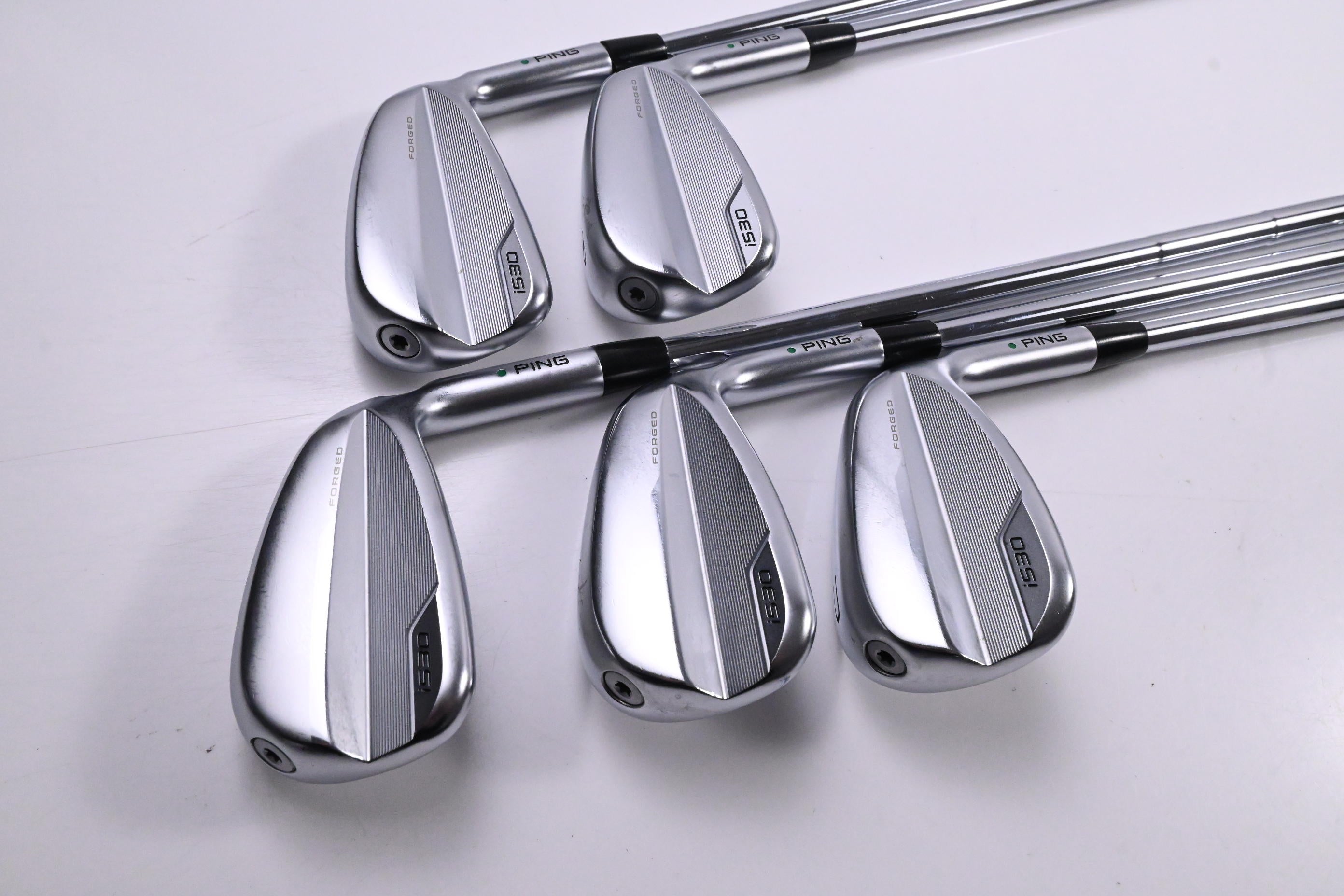 Ping i530 Irons / 7-PW+UW / Green Dot / Stiff Flex Dynamic Gold 120 S300 Shafts