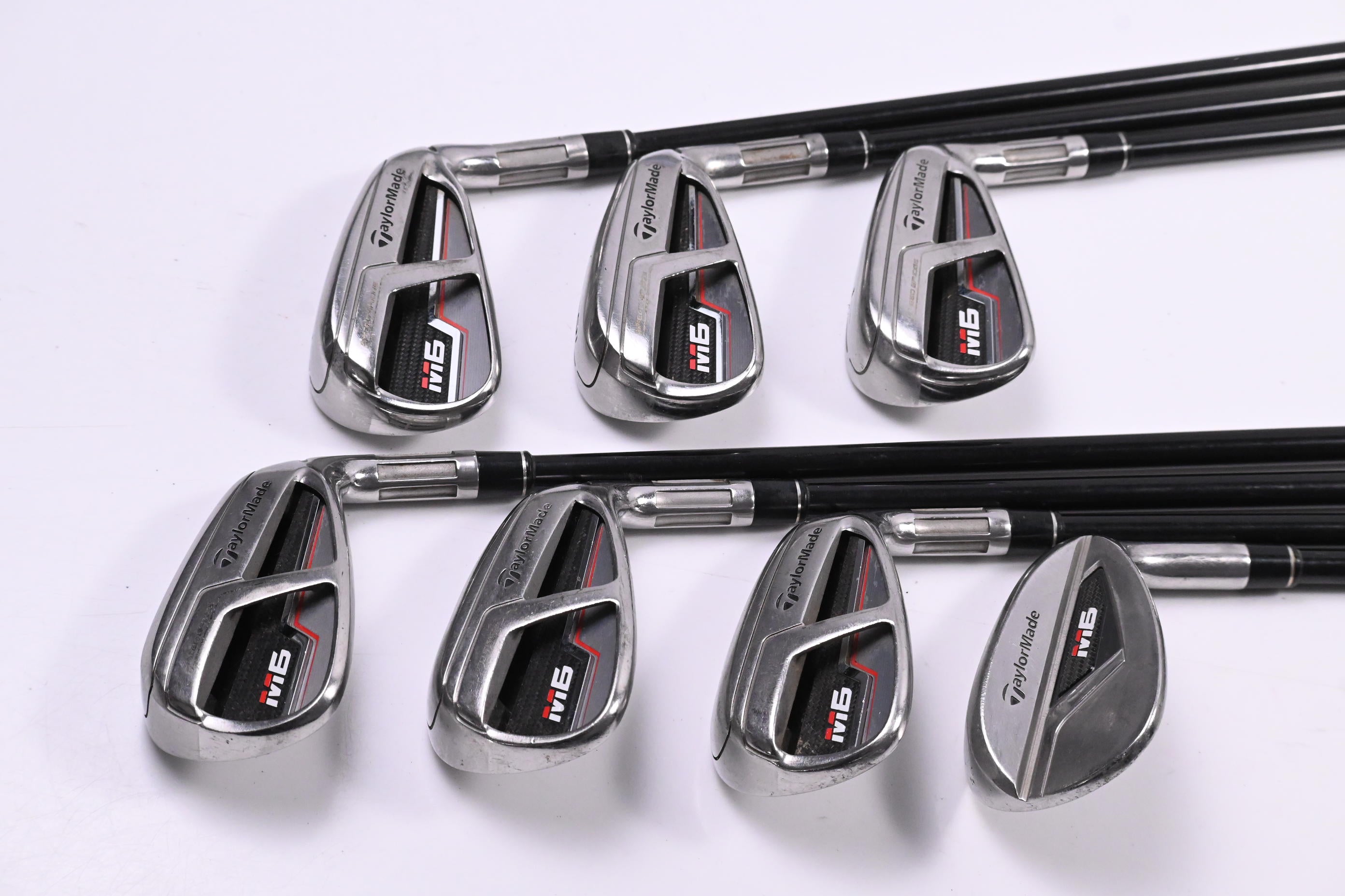Taylormade M6 Irons / 5-PW-SW / Regular Flex Fujikura Atmos Orange 6 Shafts