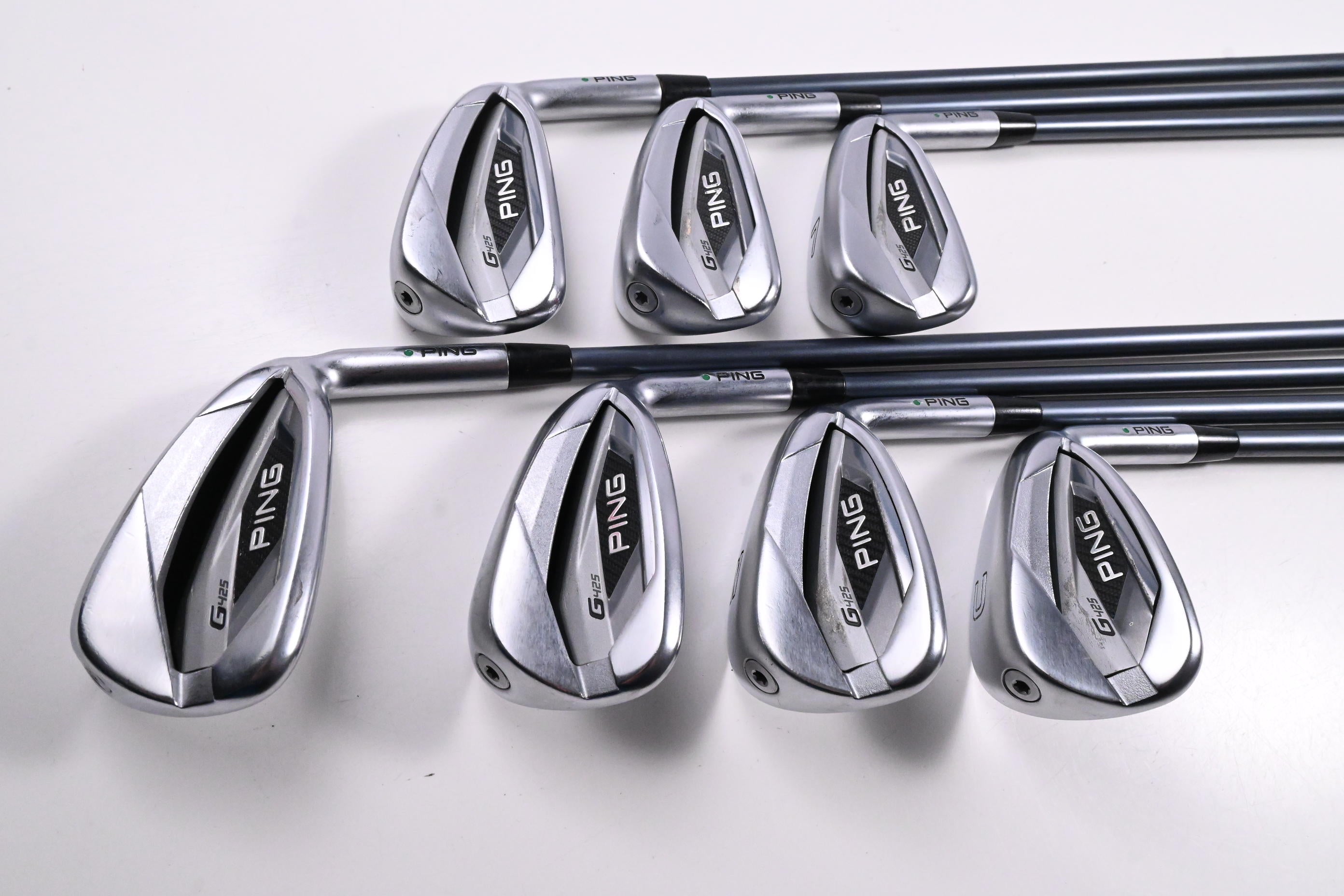 Ping G425 Irons / 5-PW+GW / Green Dot / Senior Flex Ping Alta CB Slate Shafts