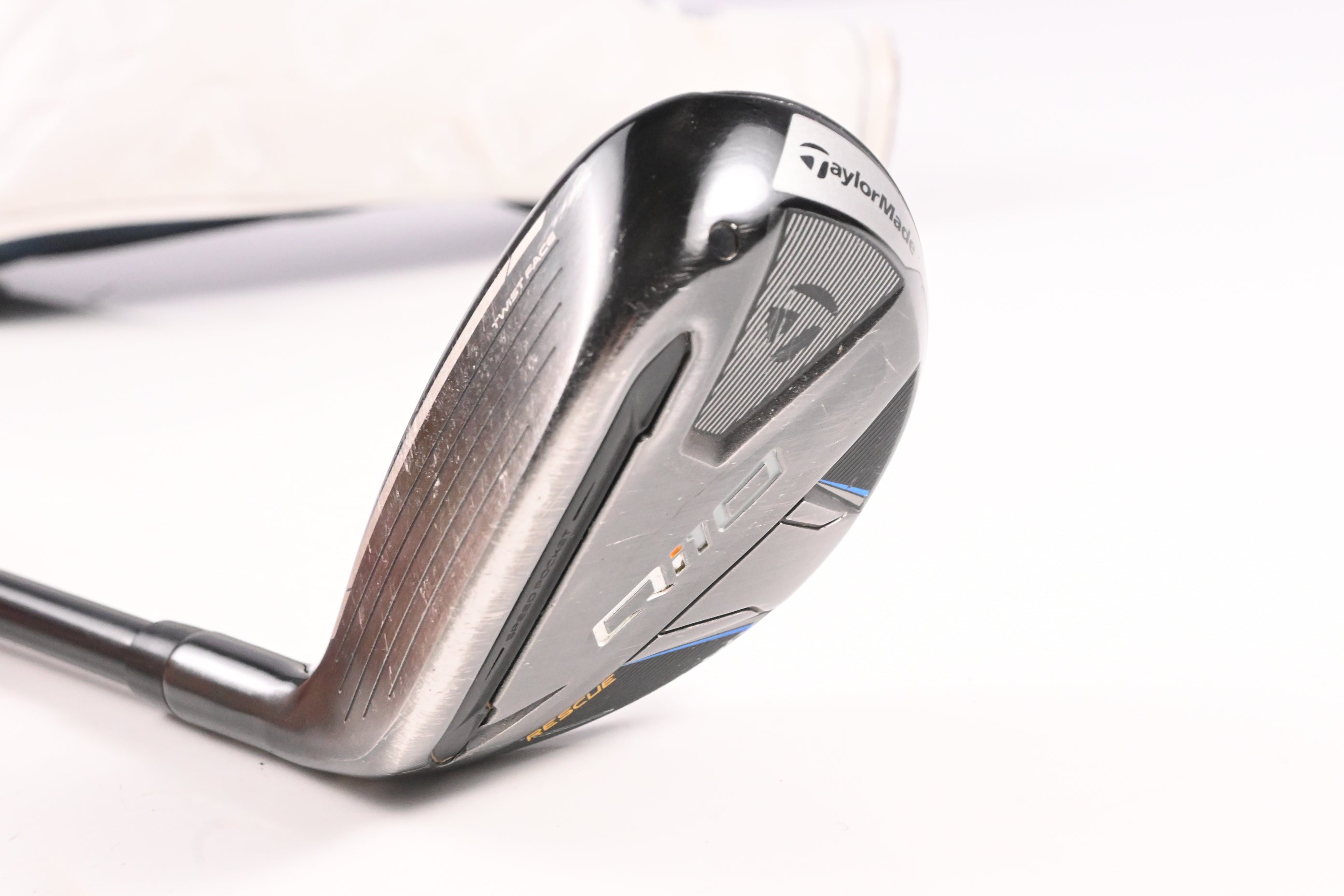 Left Hand Taylormade Qi10 #3 Hybrid / 19 Degree / Stiff Flex Ventus TR Blue 7