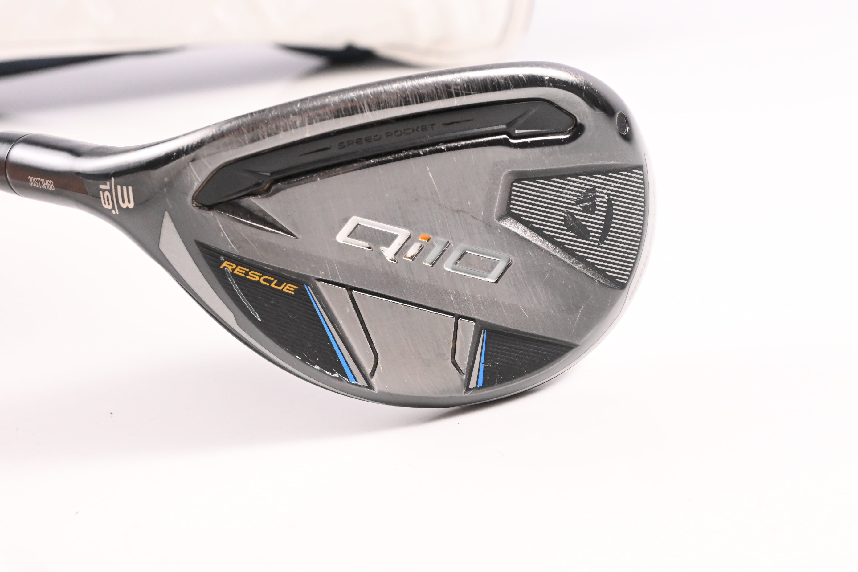 Left Hand Taylormade Qi10 #3 Hybrid / 19 Degree / Stiff Flex Ventus TR Blue 7