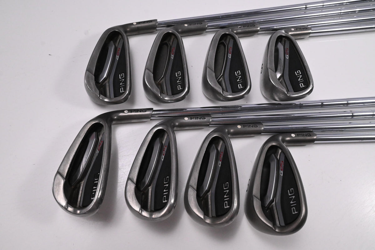 Ping G25 Irons / 5-PW+GW+SW / White Dot / Regular Flex Ping CFS Shafts