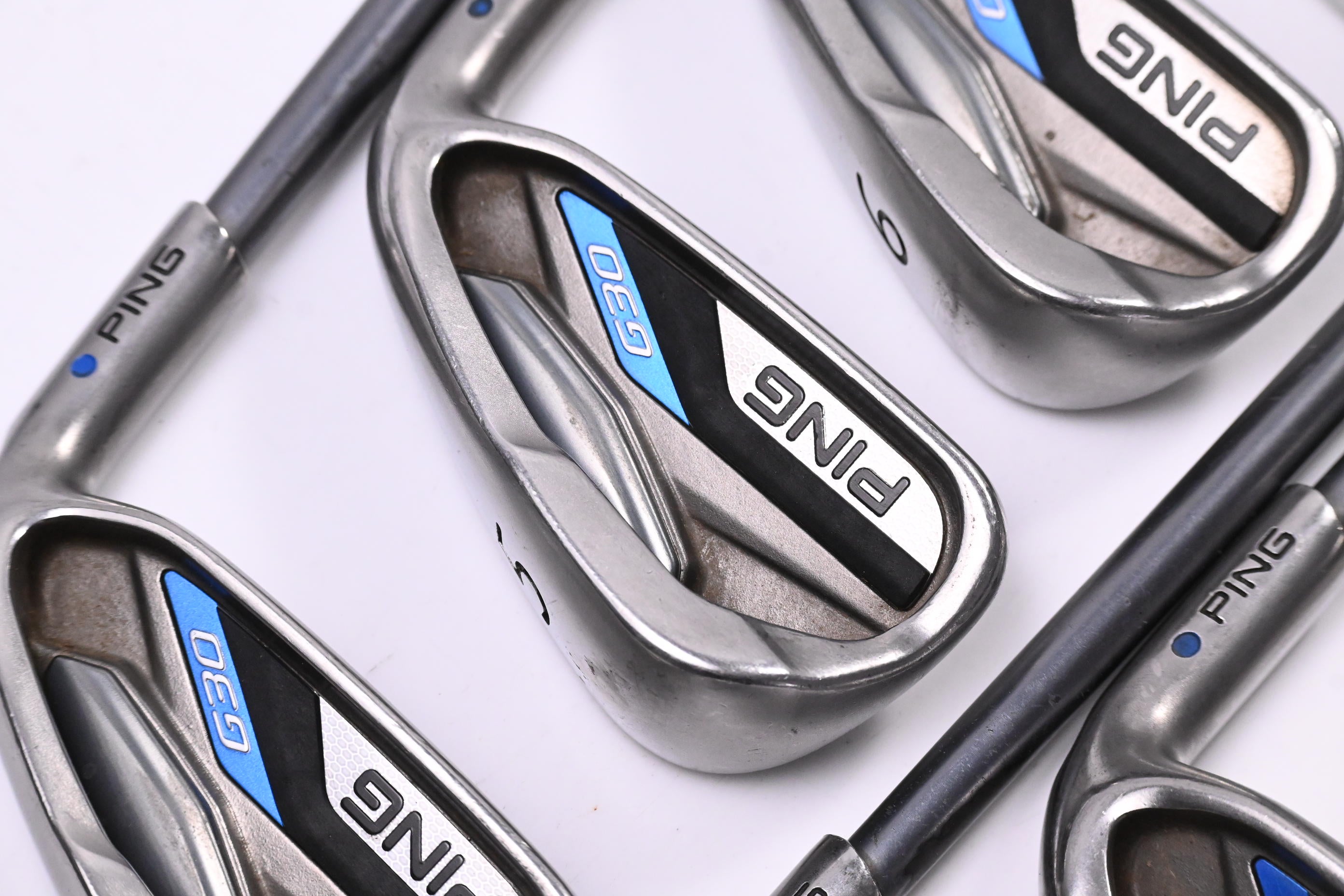 Ping G30 Irons / 4-PW+SW / Blue Dot / Regular Flex Ping TFC 419 Shafts