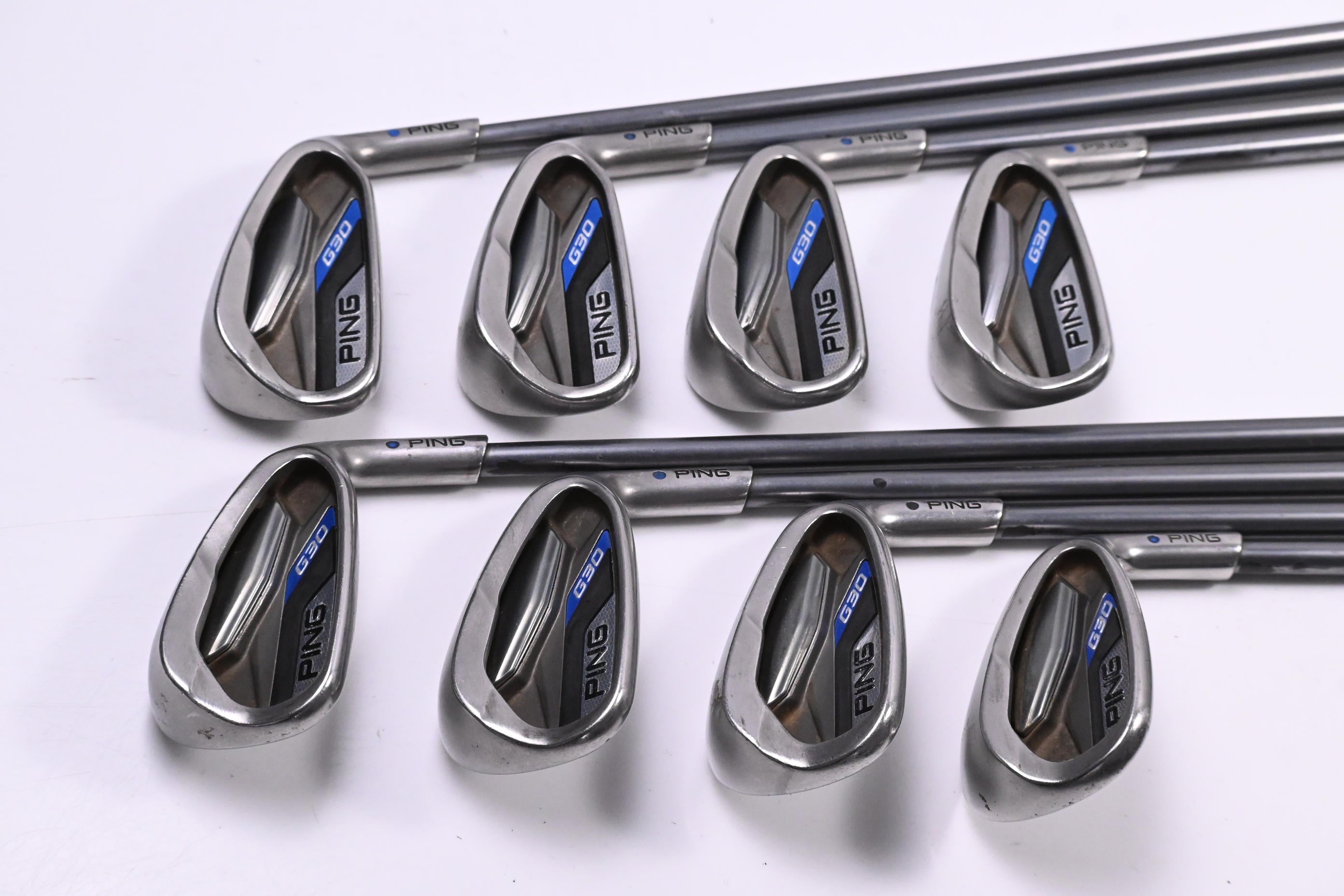 Ping G30 Irons / 4-PW+SW / Blue Dot / Regular Flex Ping TFC 419 Shafts