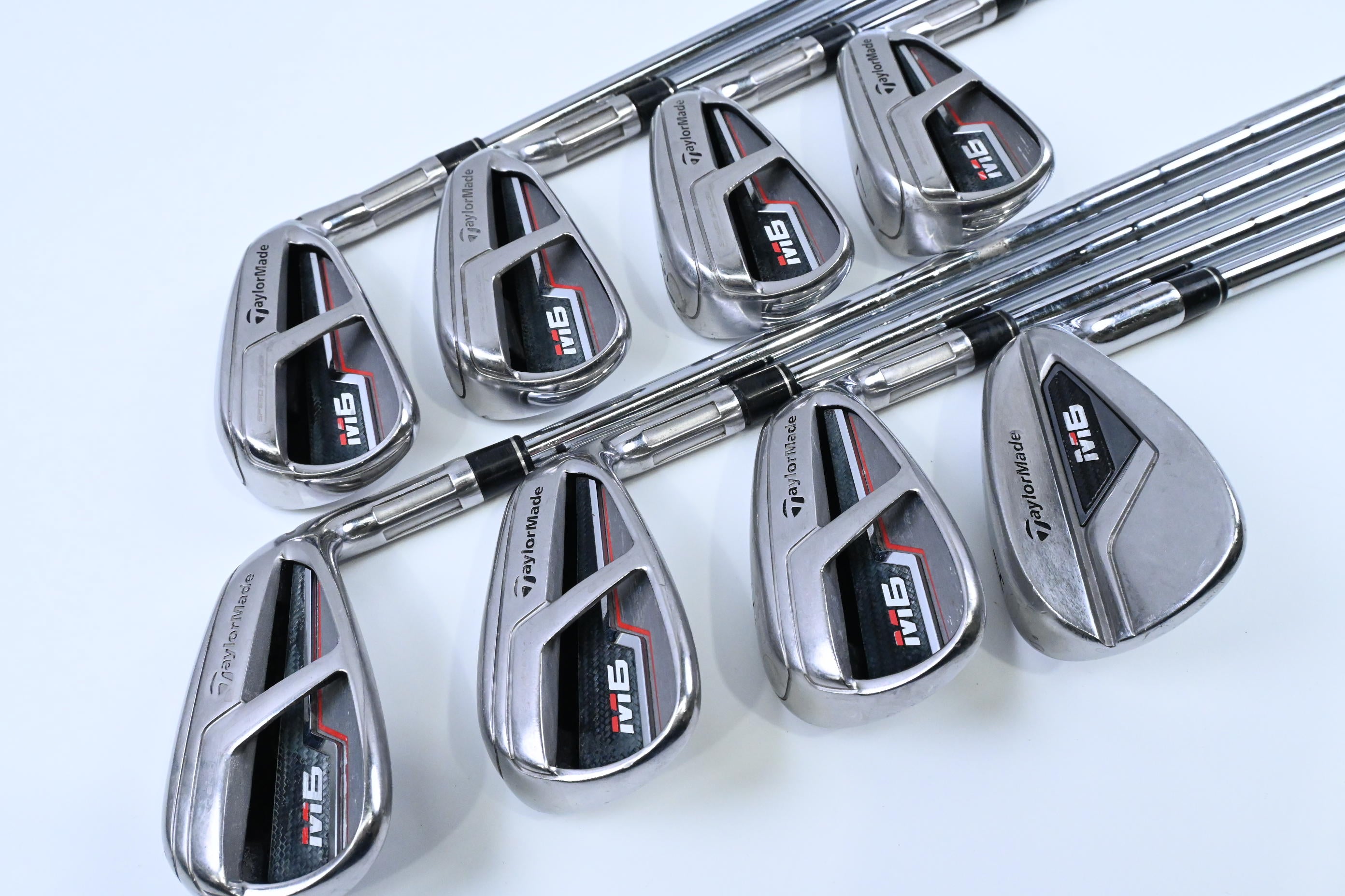 Taylormade M6 Irons / 4-PW+AW / Stiff Flex KBS Tour Shafts