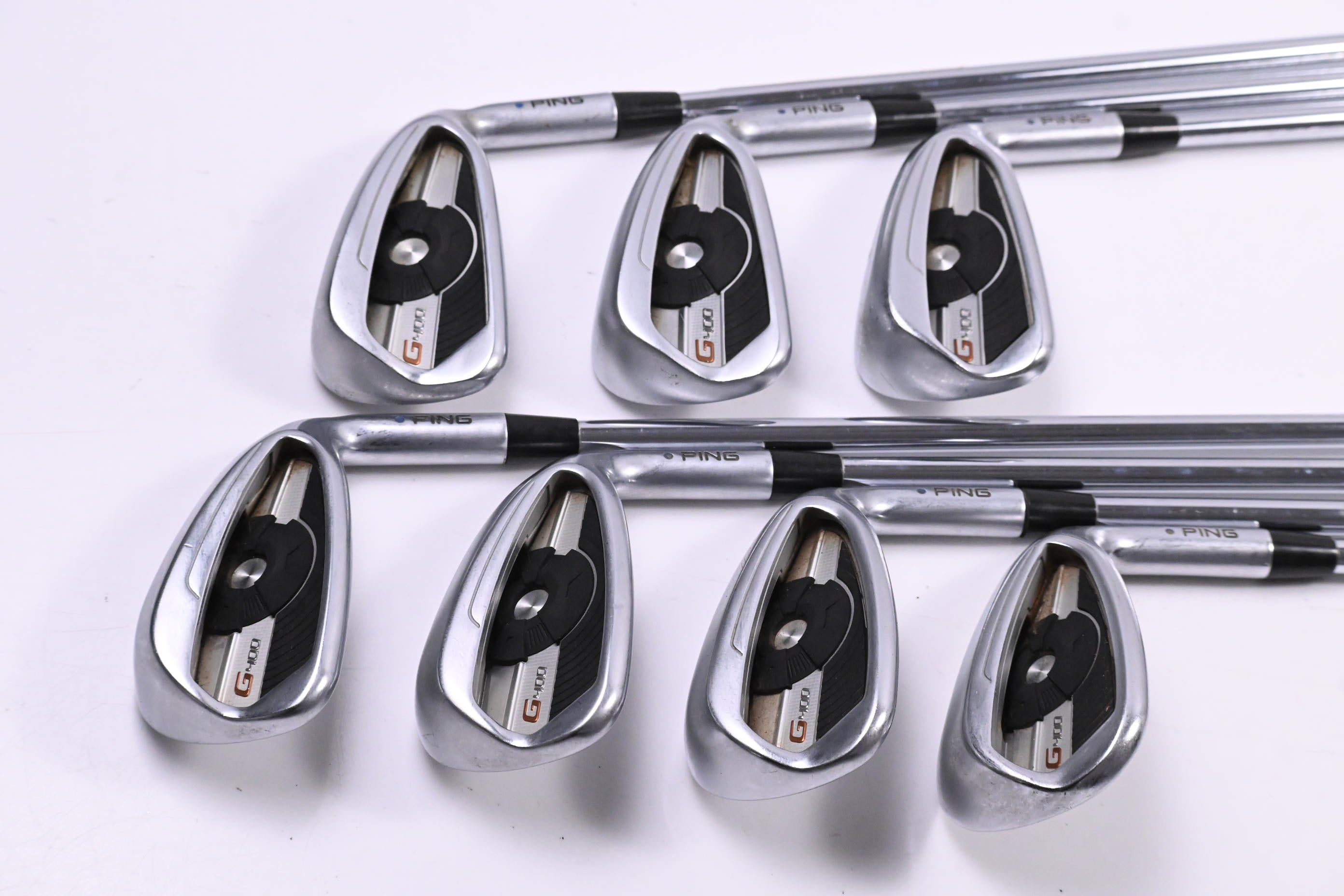 Ping G400 Irons / 5-PW+SW / Blue Dot / Regular Flex Ping AWT 2.0 Shafts