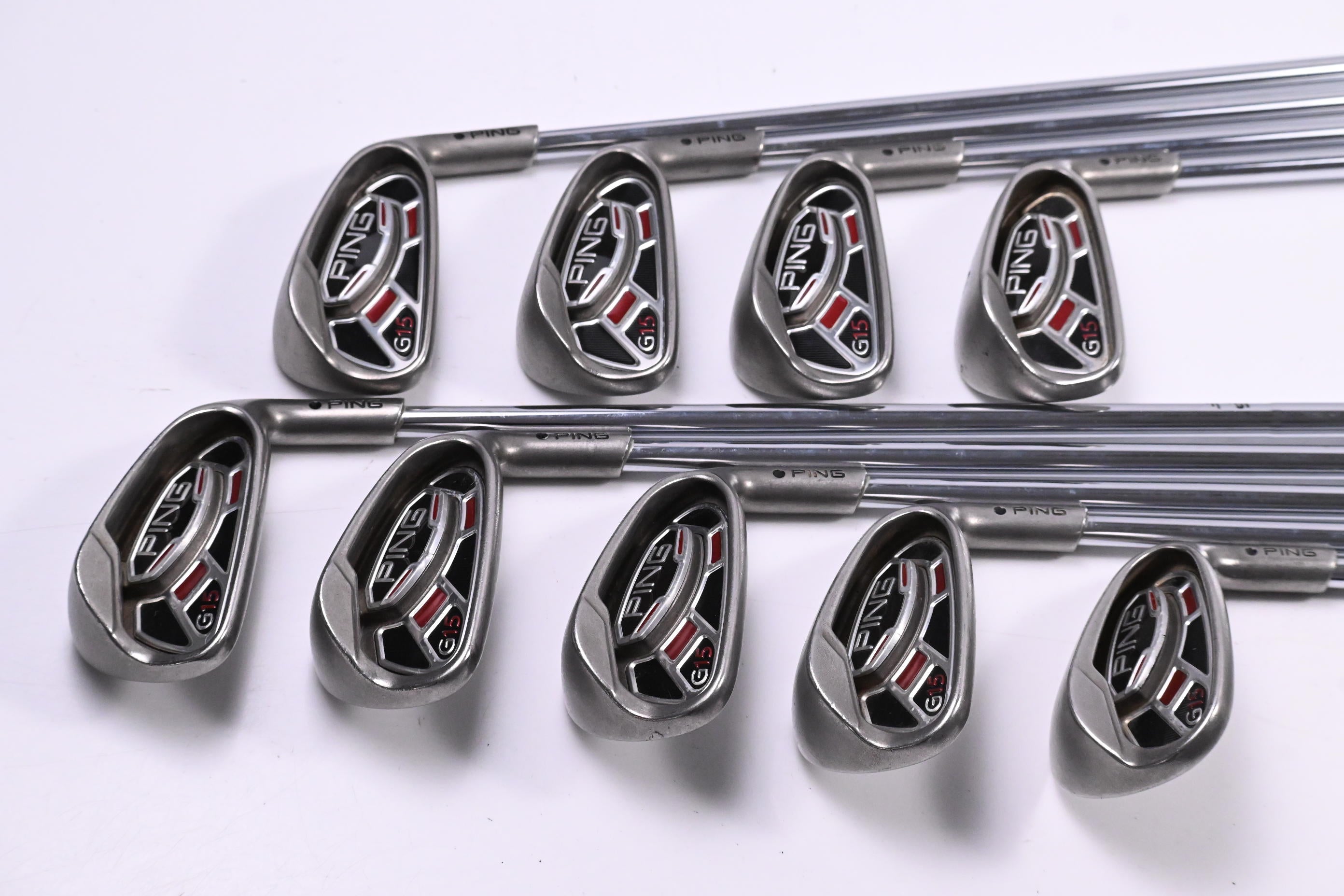 Ping G15 Irons / 3-PW+SW / Black Dot / Regular Flex Ping AWT Shafts
