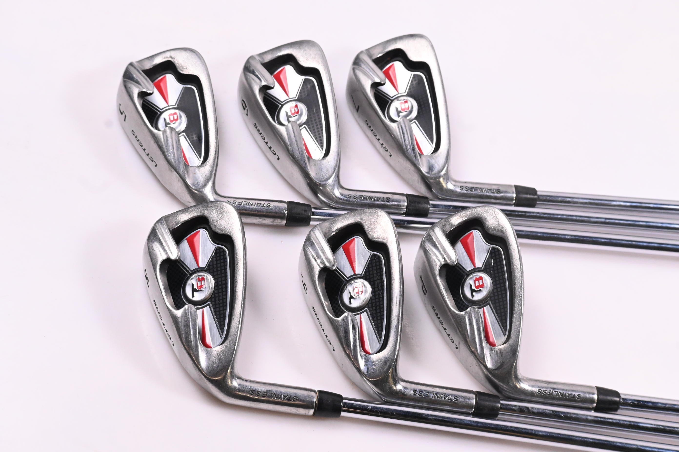 Left Hand John Letters T8 Irons / 5-PW / Regular Flex Steel Shafts
