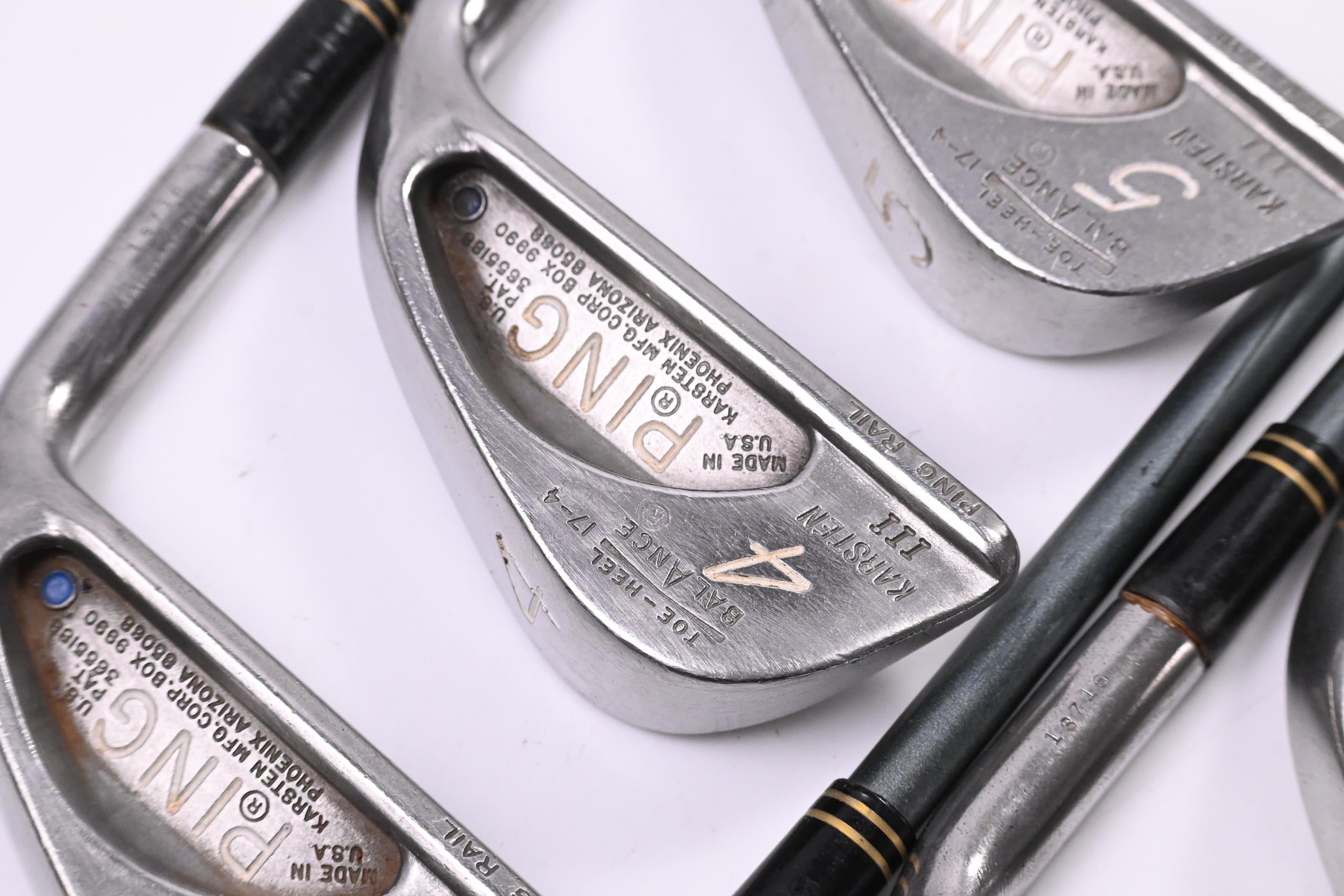 Ping Karsten III Irons / 3-9i / Blue Dot / Stiff Flex Graphite Shafts