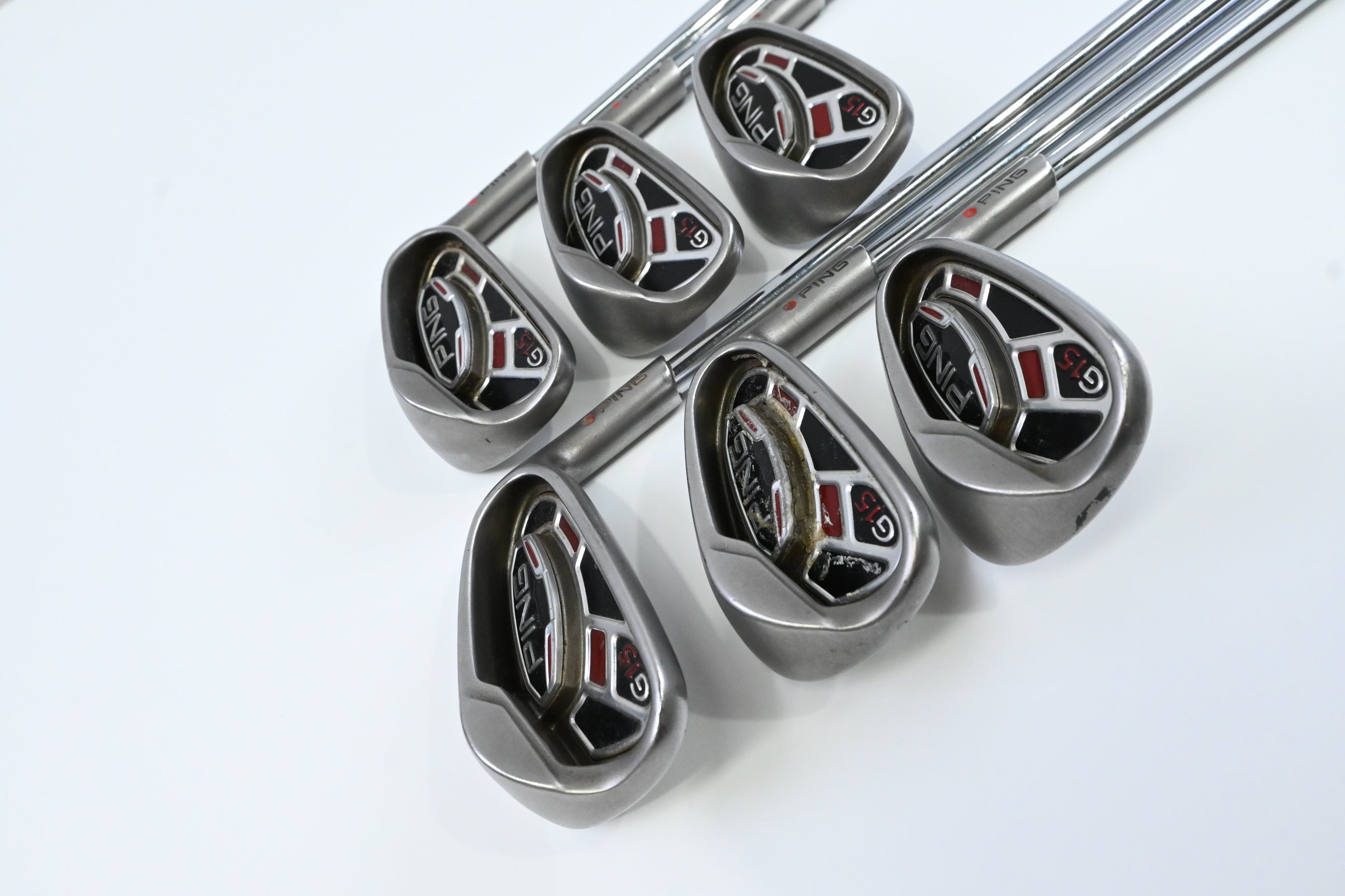 Ping G15 Irons / 6-PW+SW / Red Dot / Regular Flex Ping AWT Shafts