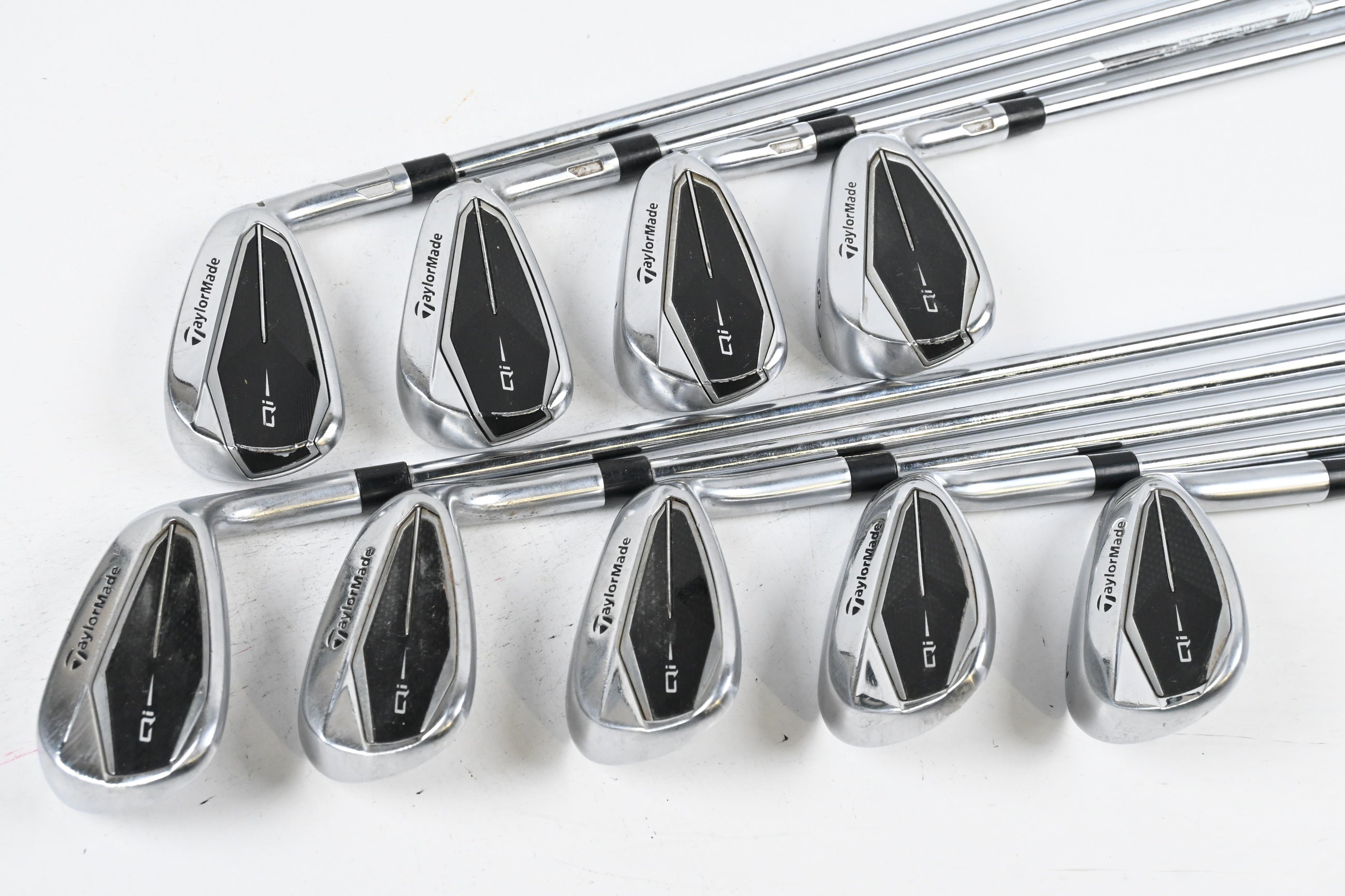 Taylormade Qi Irons / 5-PW+GW+SW+LW / Stiff Flex KBS MAX MT 85 Shafts