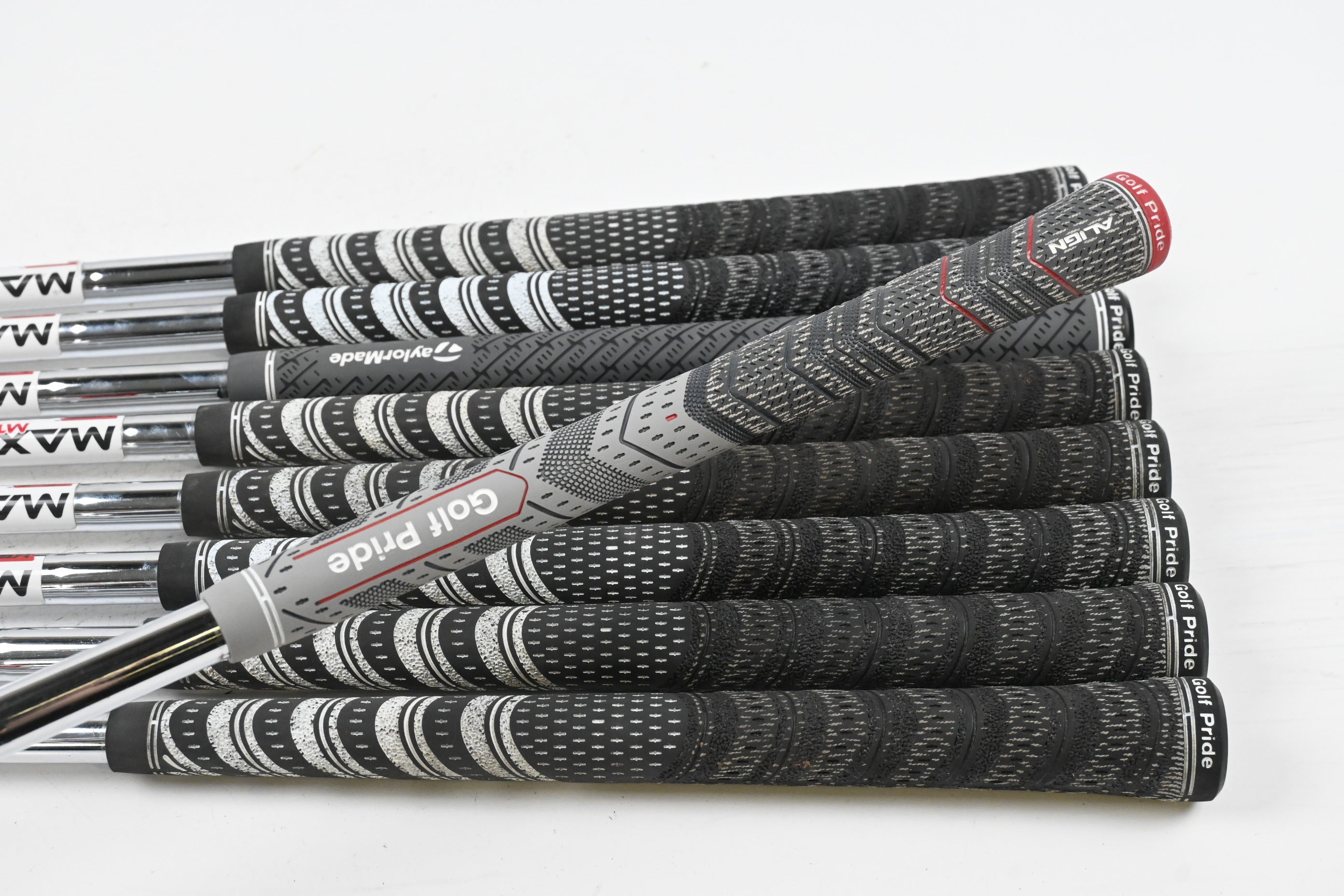 Taylormade Qi Irons / 5-PW+GW+SW+LW / Stiff Flex KBS MAX MT 85 Shafts