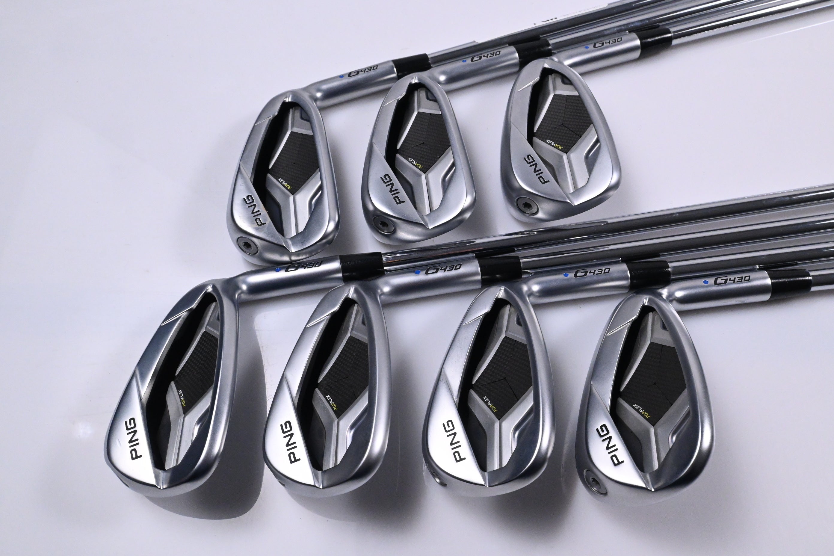 Ping G430 Irons / 6-PW+45°+54° / Blue Dot / Regular Flex Ping AWT 2.0 Shafts