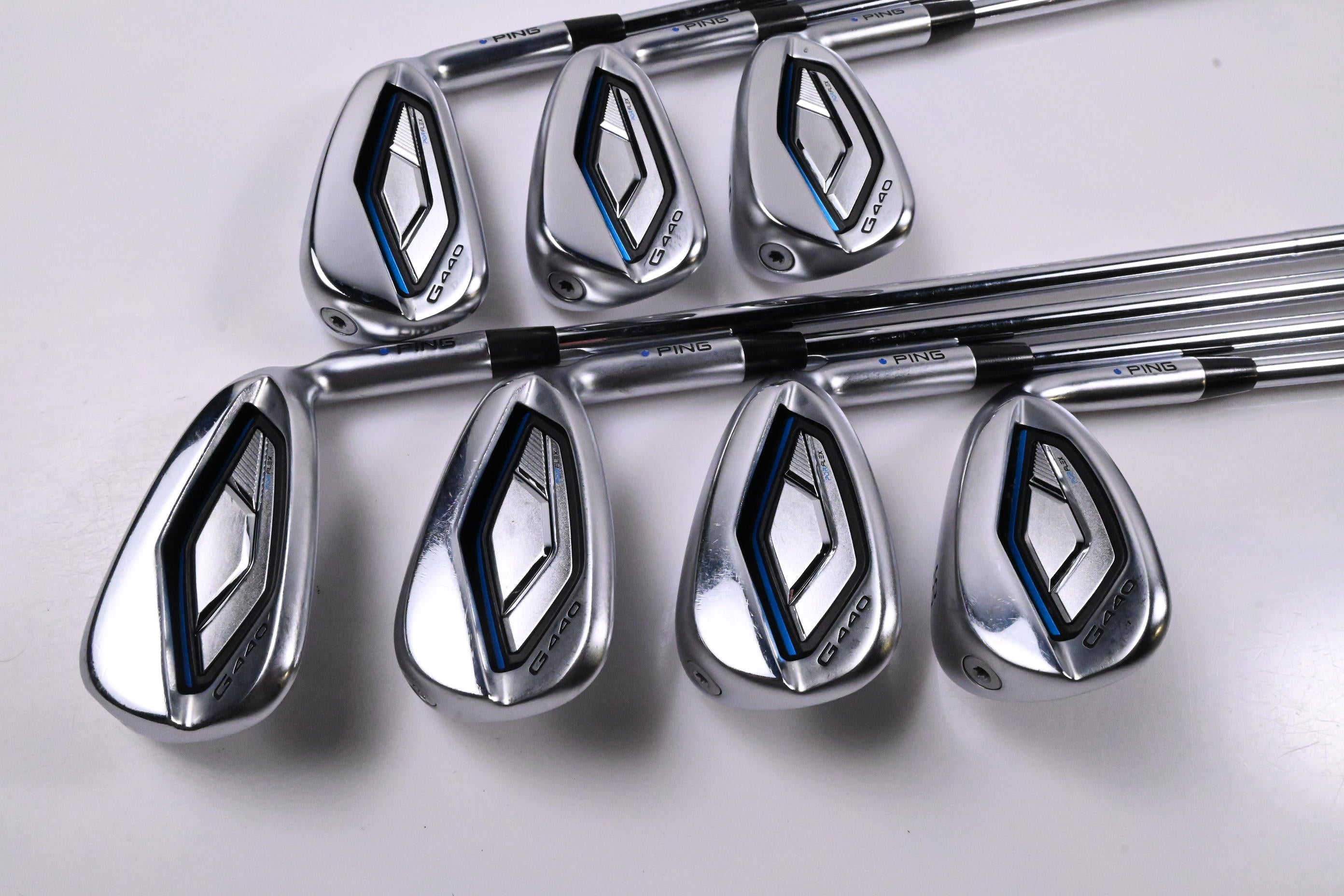 Ping G440 Irons / 6-PW+GW+56° / Blue Dot / Regular Flex Ping AWT 3.0 Shafts