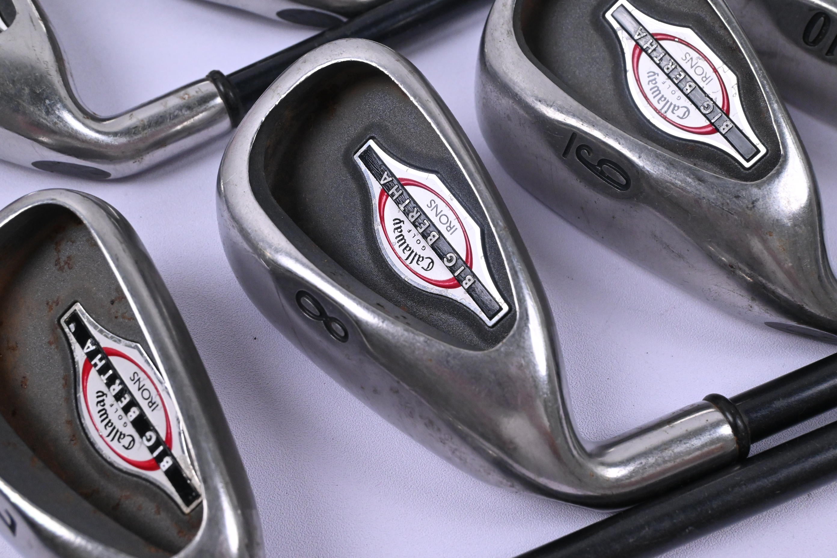Left Hand Callaway Big Bertha 2002 Irons / 3-PW+GW / Firm Flex RCH 75 Shaft