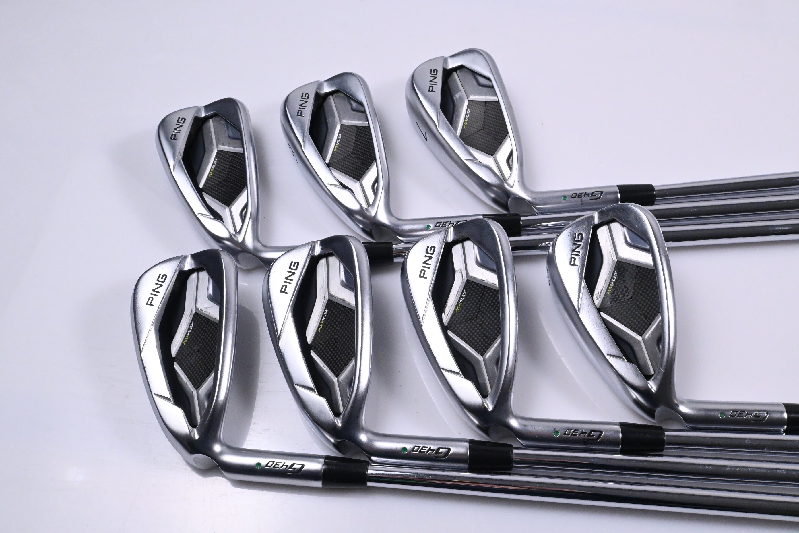 Left Hand Ping G430 Irons / 5-PW+45° / Green Dot / Regular Flex Dynamic Gold 105
