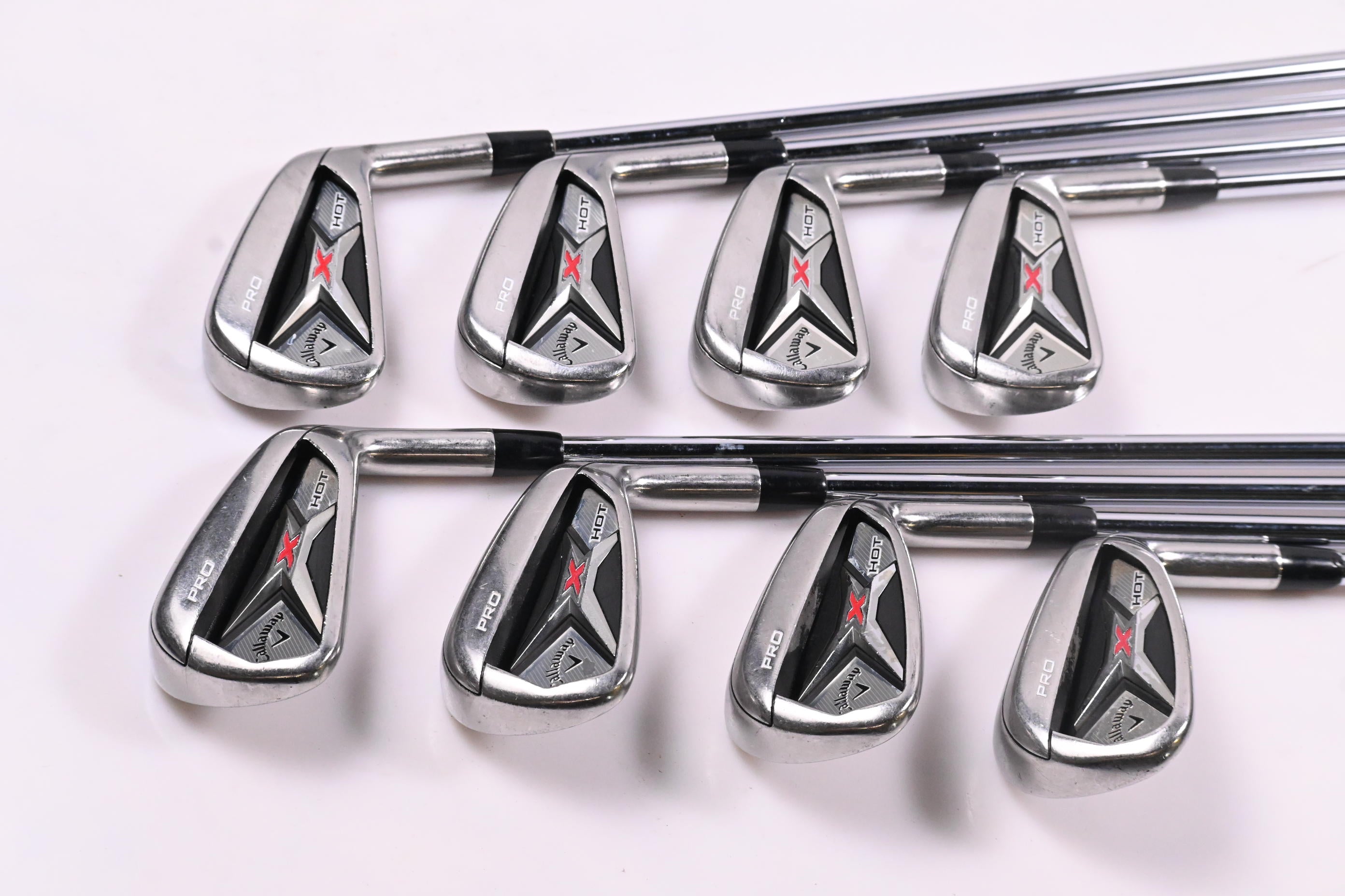 Callaway X Hot Pro Irons / 3-PW / Stiff Flex Project X Flighted 95 Shafts