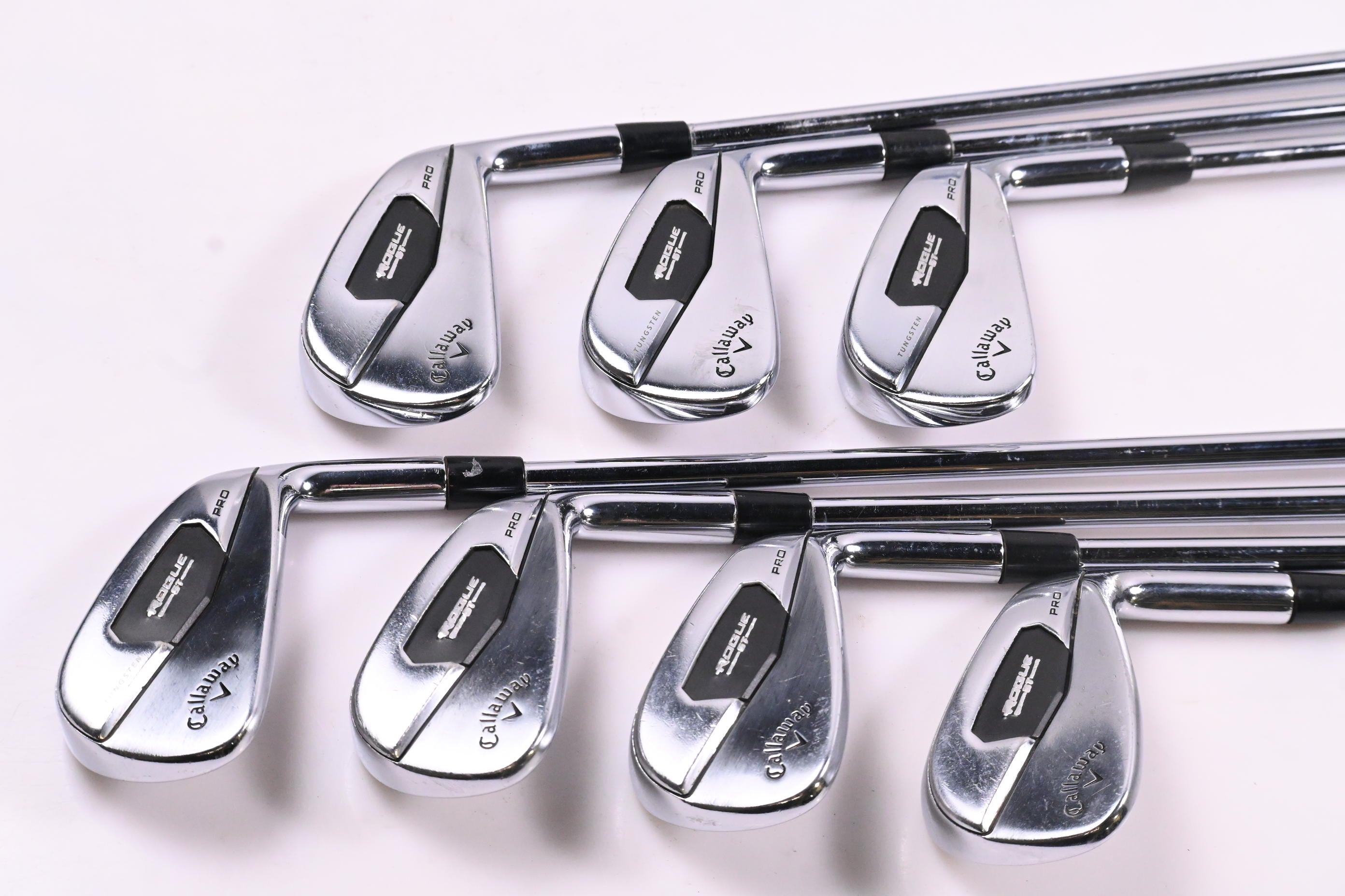Callaway Rogue ST Pro Irons / 4-PW / X-Flex Rifle Tour Flighted 105 Shafts