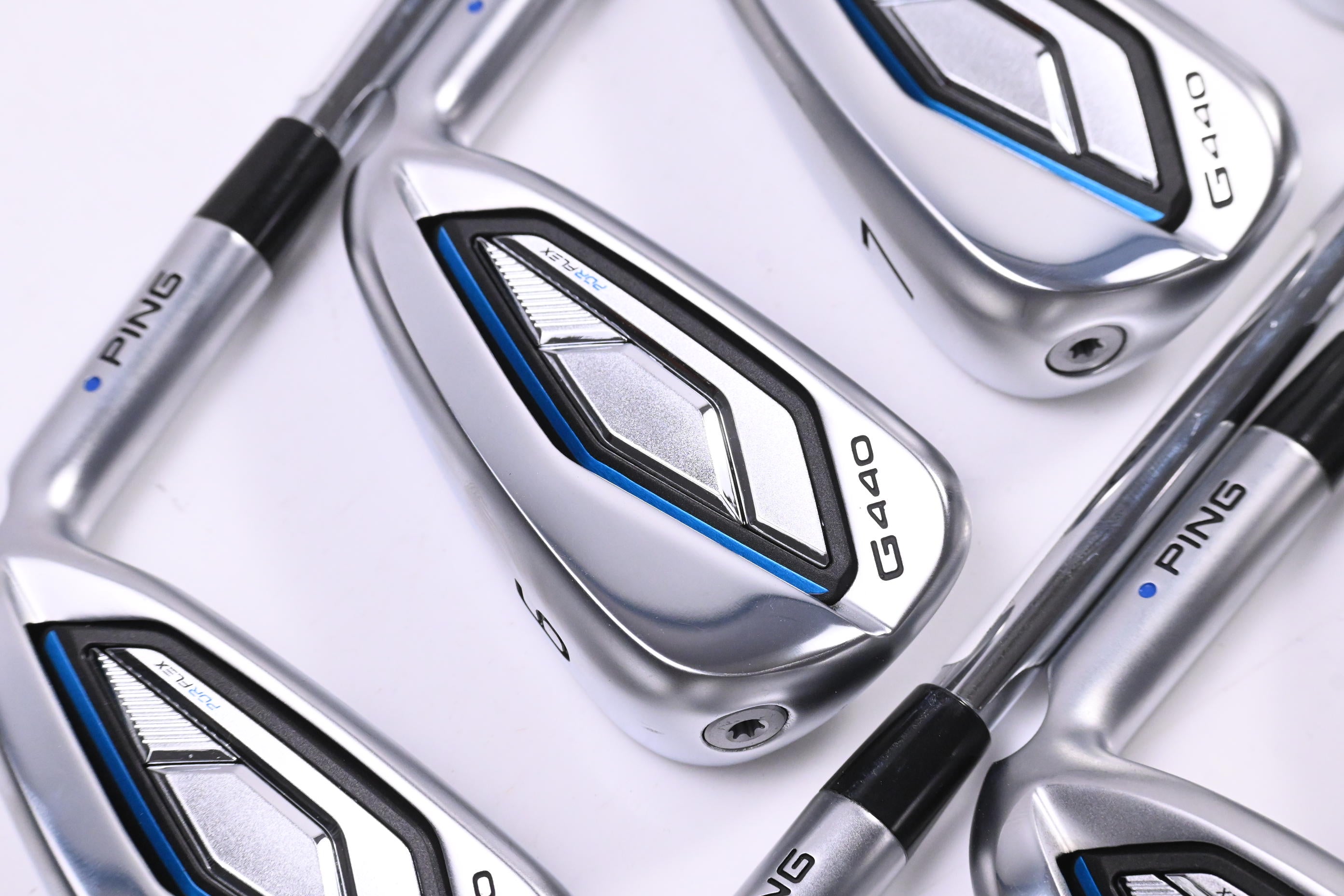 Ping G440 Irons / 5-PW+UW+56° / Blue Dot / Stiff Flex Ping AWT 3.0 Shafts