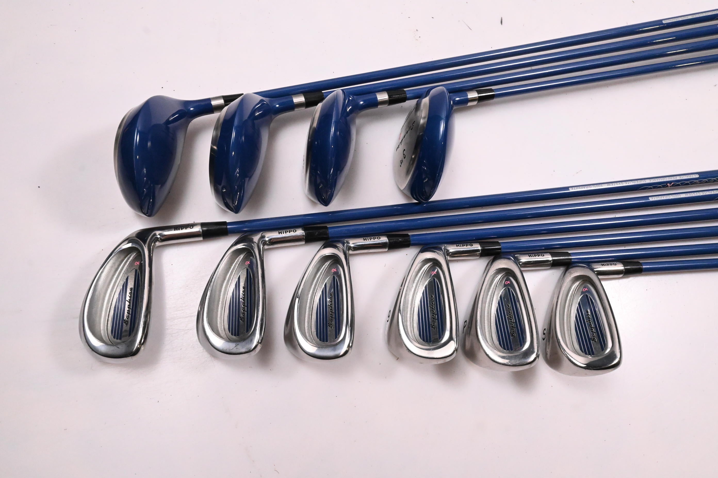 Ladies Hippo Sapphire Package Set / Woods, Irons, Bag