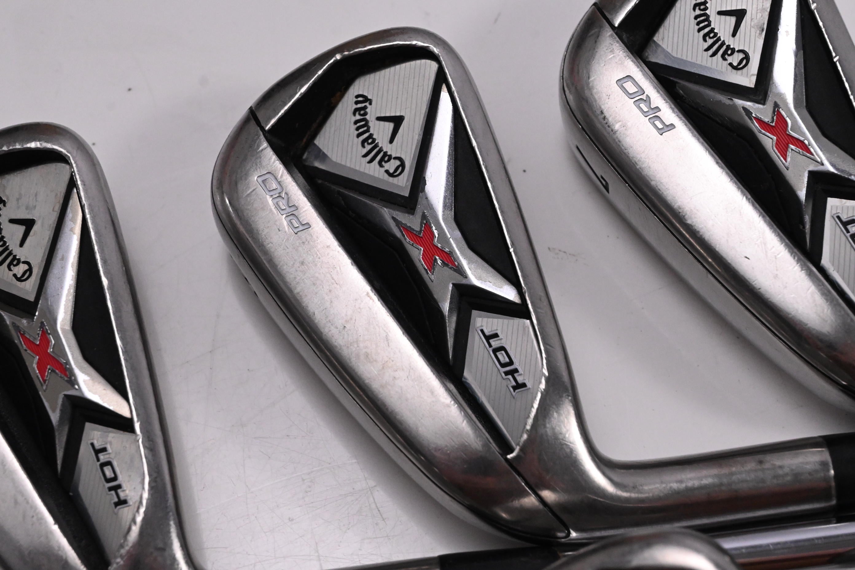 Left Hand Callaway X Hot Pro Irons / 5-PW / Regular Flex Project X Flighted 95