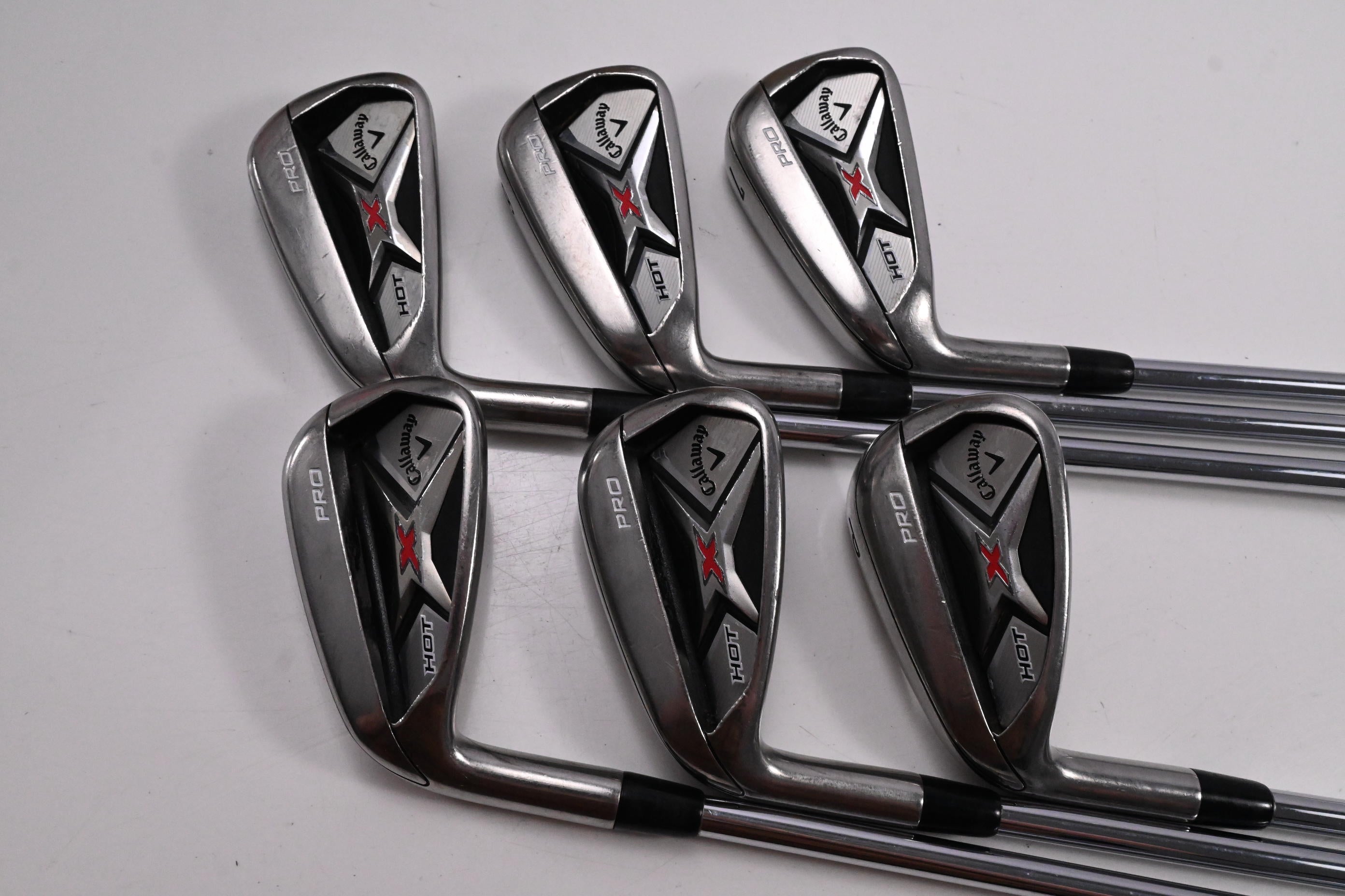Left Hand Callaway X Hot Pro Irons / 5-PW / Regular Flex Project X Flighted 95