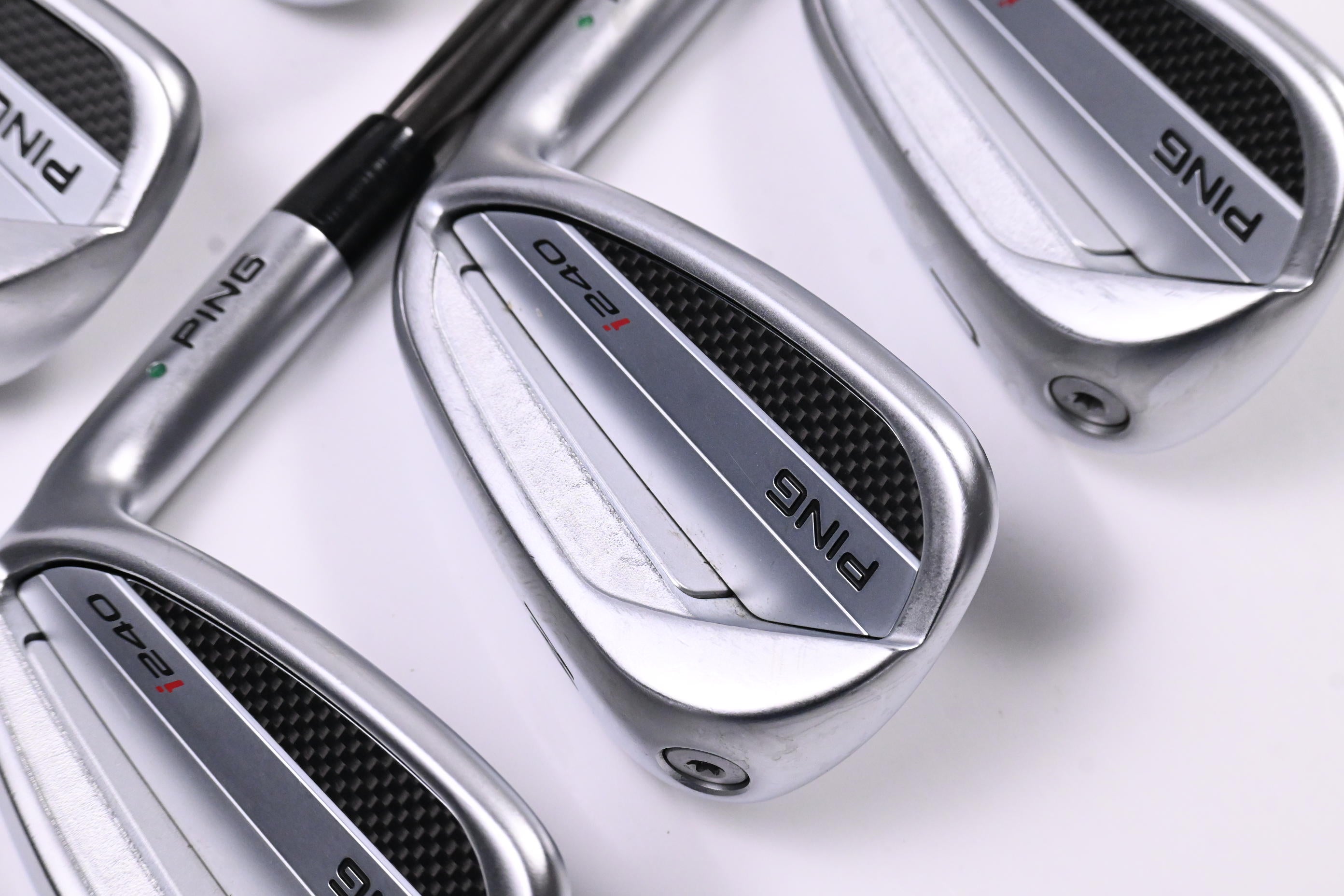 Ping I240 Irons / 7-PW+GW / Green Dot / Senior Flex UST Recoil ESX 460 Shafts