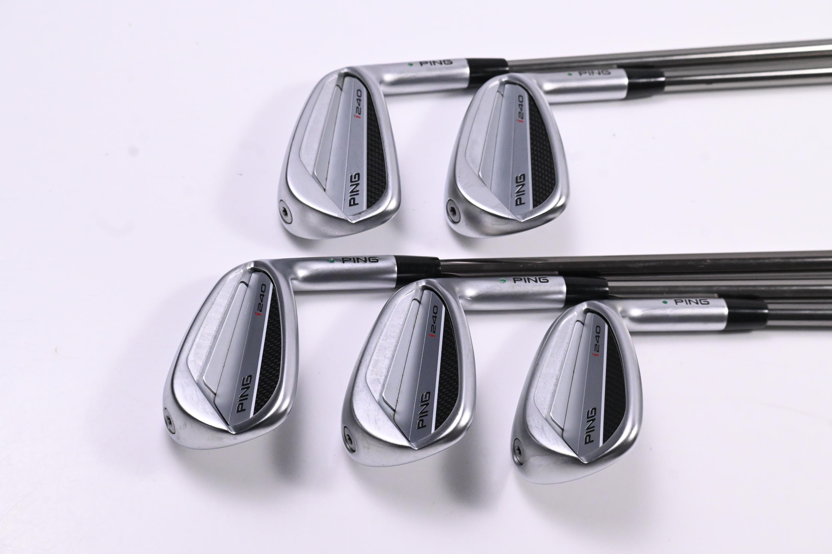 Ping I240 Irons / 7-PW+GW / Green Dot / Senior Flex UST Recoil ESX 460 Shafts
