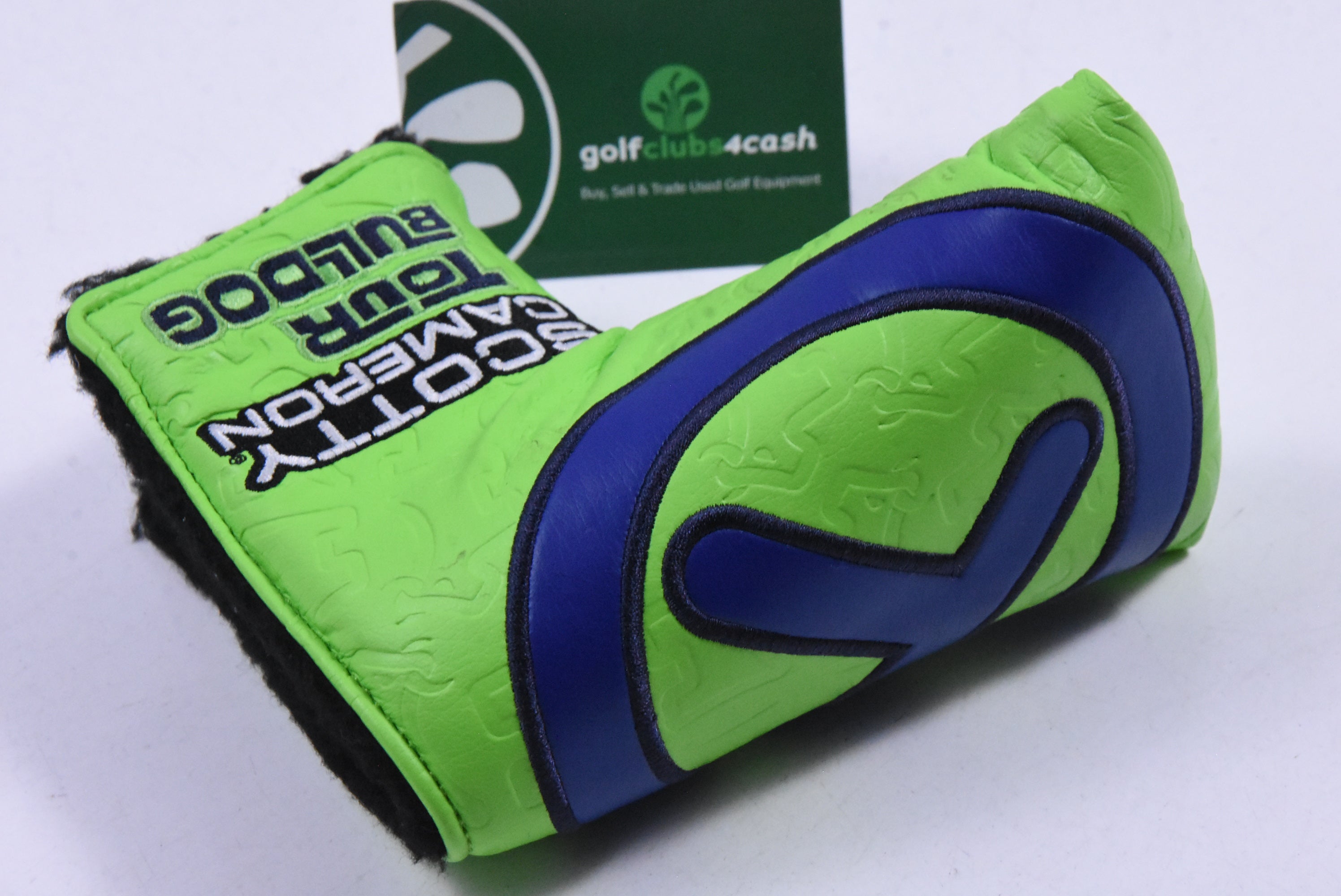 Scotty Cameron Circle T Tour Bulldog Putter Cover / Mid-Mallet / Lime &amp; Blue