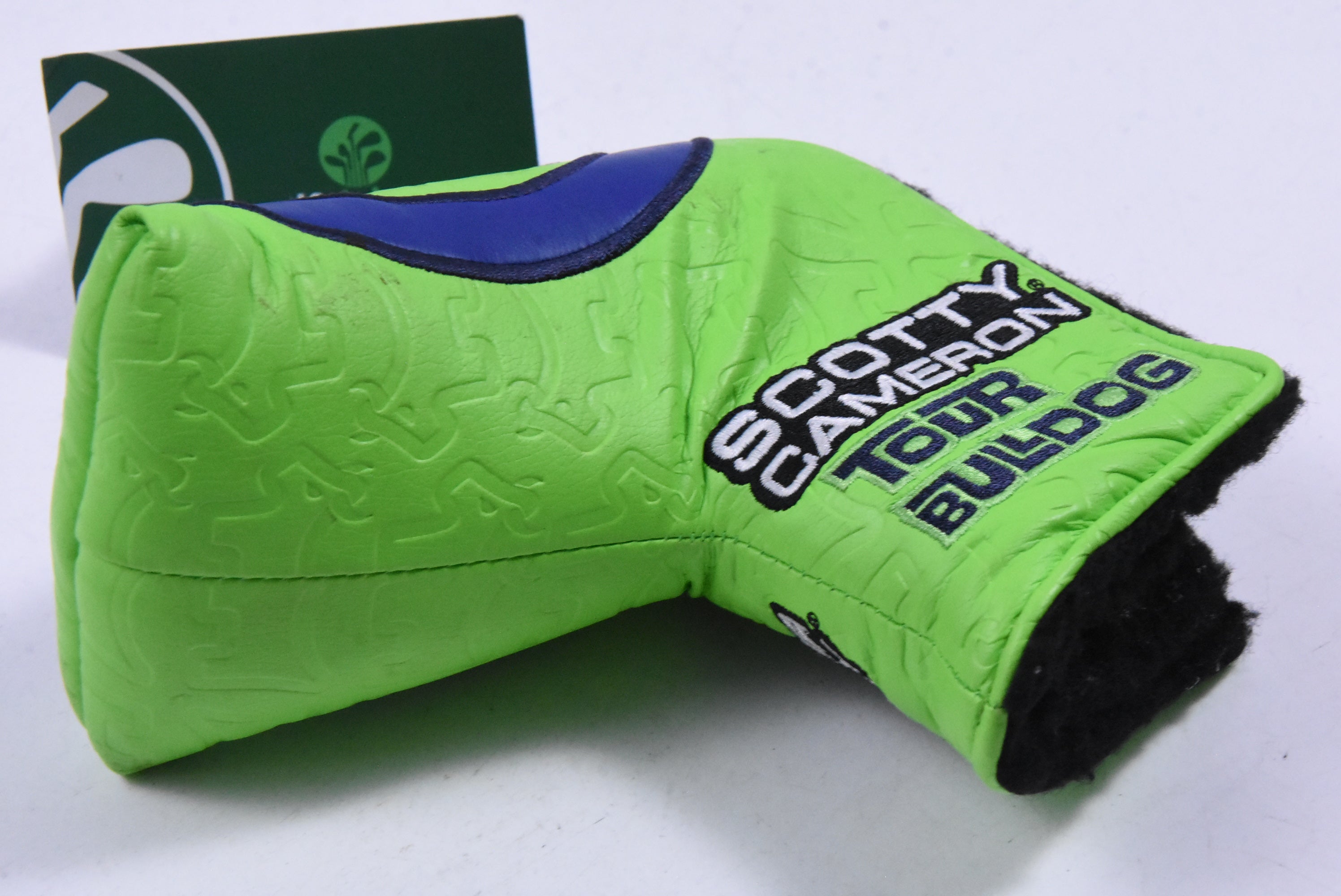 Scotty Cameron Circle T Tour Bulldog Putter Cover / Mid-Mallet / Lime &amp; Blue