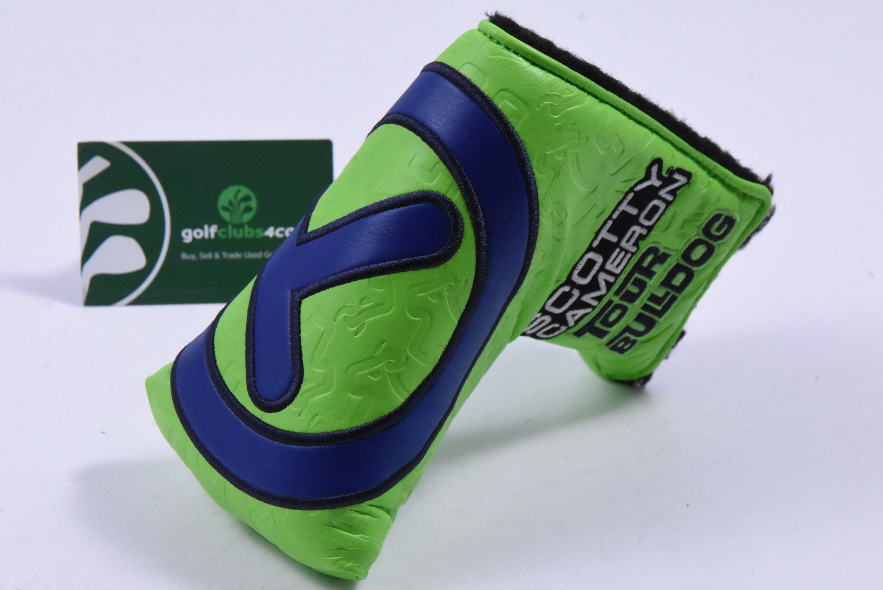 Scotty Cameron Circle T Tour Bulldog Putter Cover / Mid-Mallet / Lime &amp; Blue
