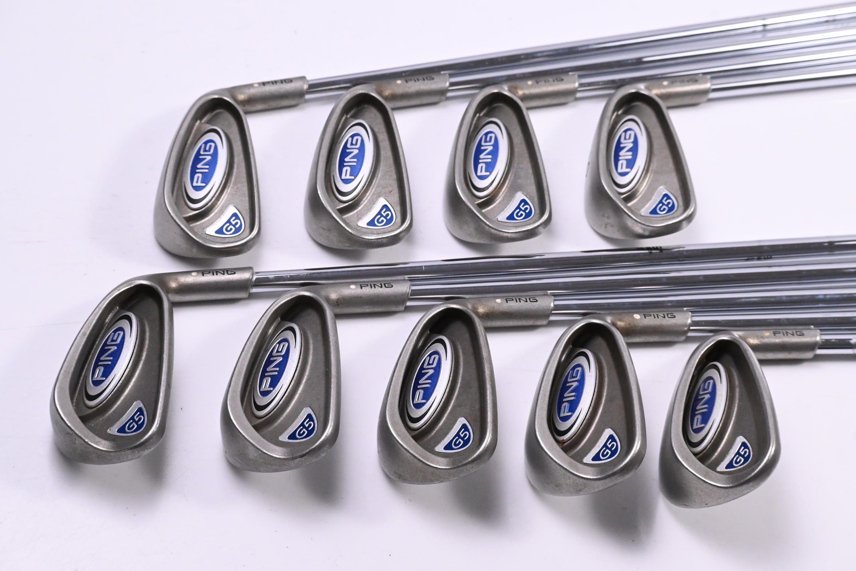Ping G5 Irons / 3-PW+SW / White Dot / Regular Flex Ping Shafts