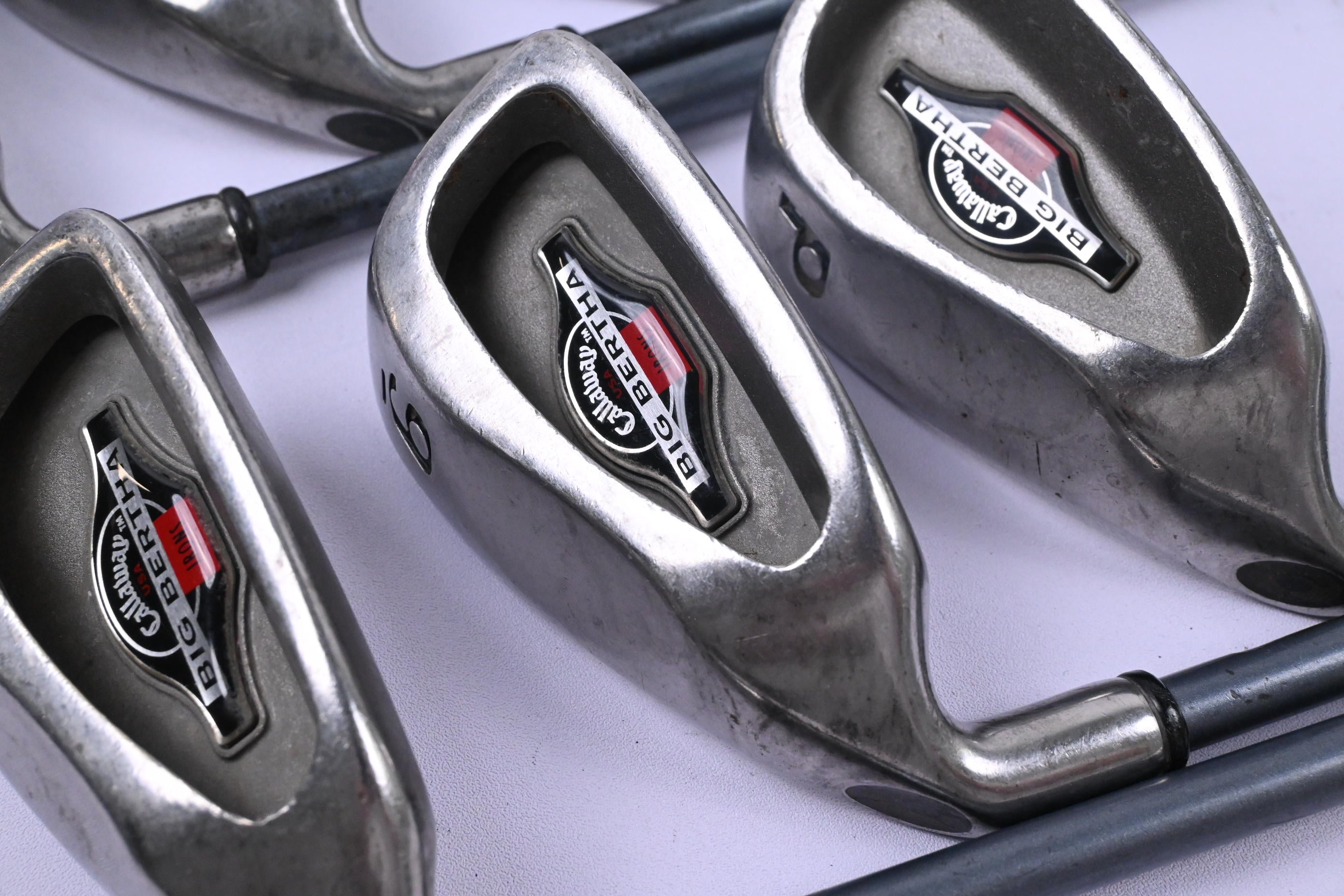 Left Hand Callaway Big Bertha 1996 Irons / 5-PW / Firm Flex RCH 90 Shafts