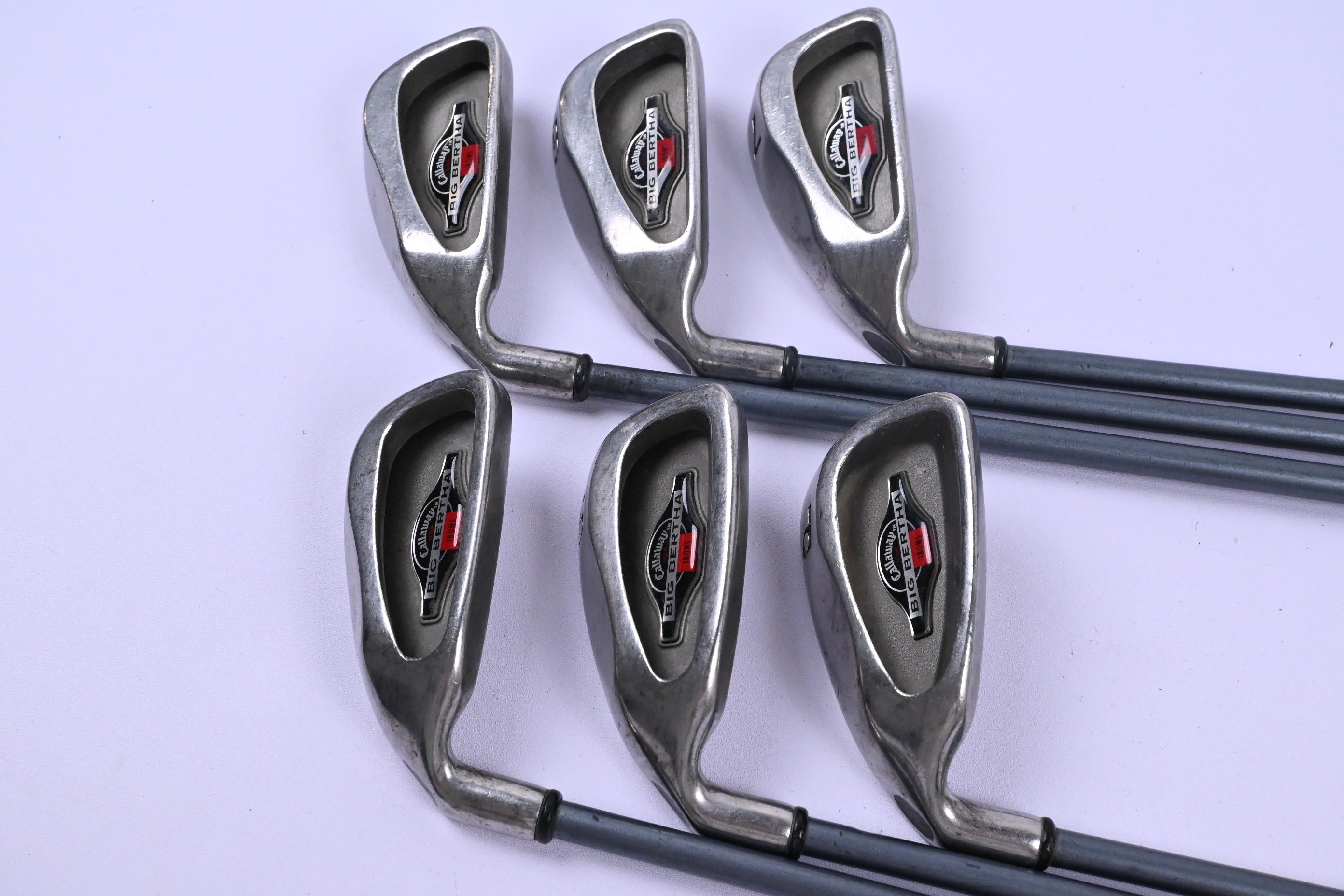 Left Hand Callaway Big Bertha 1996 Irons / 5-PW / Firm Flex RCH 90 Shafts