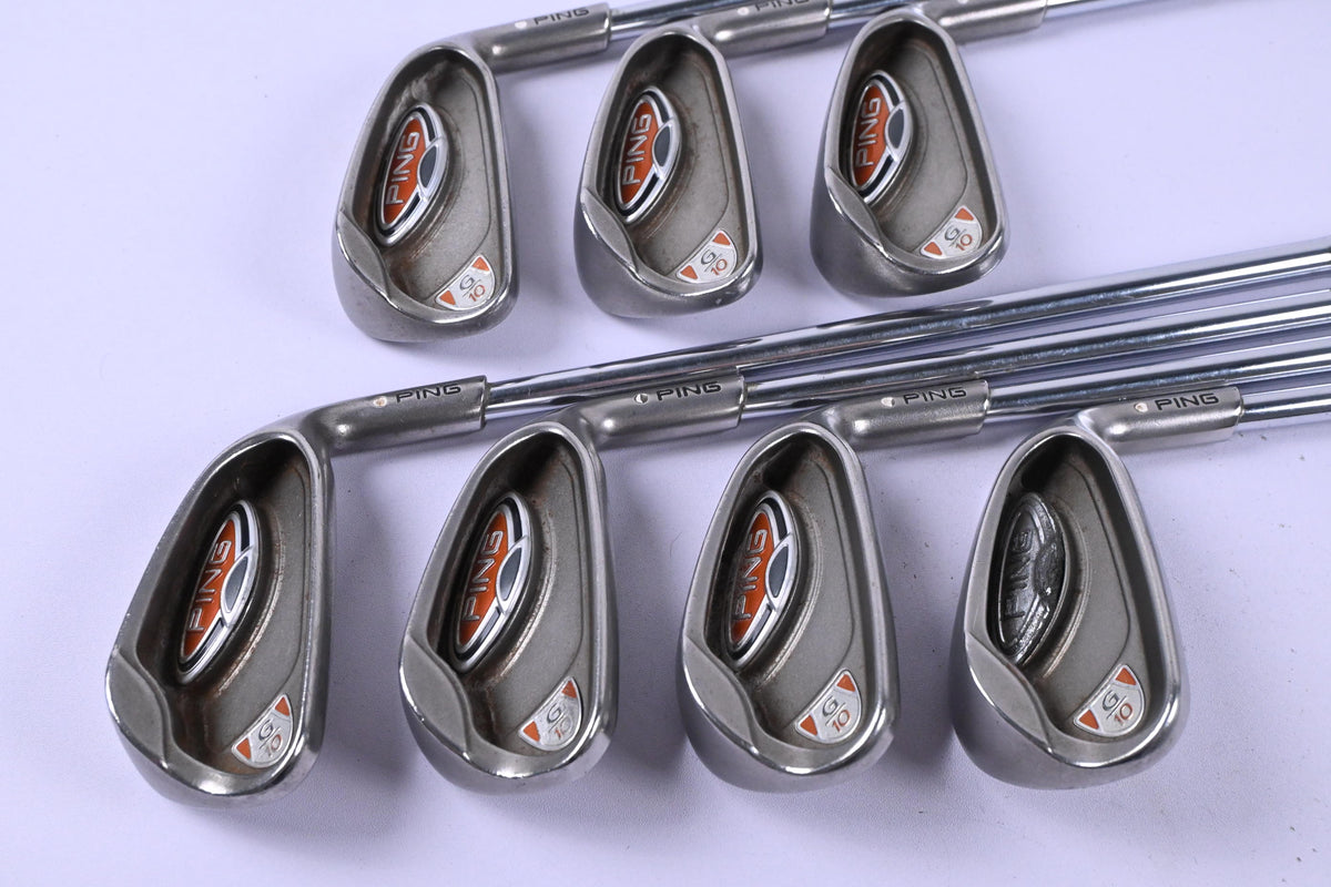 Ping G10 Irons / 4-PW / White Dot / Stiff Flex Steel Shafts