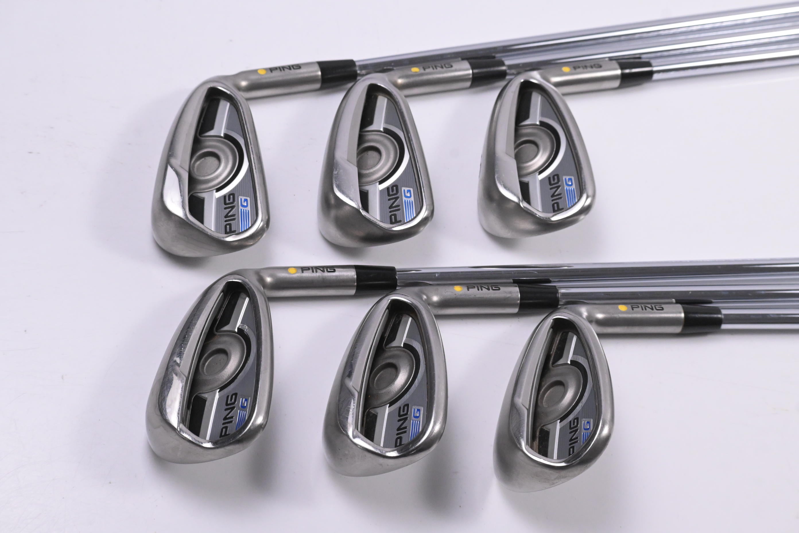 Ping G Series Irons / 6-PW+SW / Yellow Dot / Regular Flex Ping AWT 2.0 Shafts