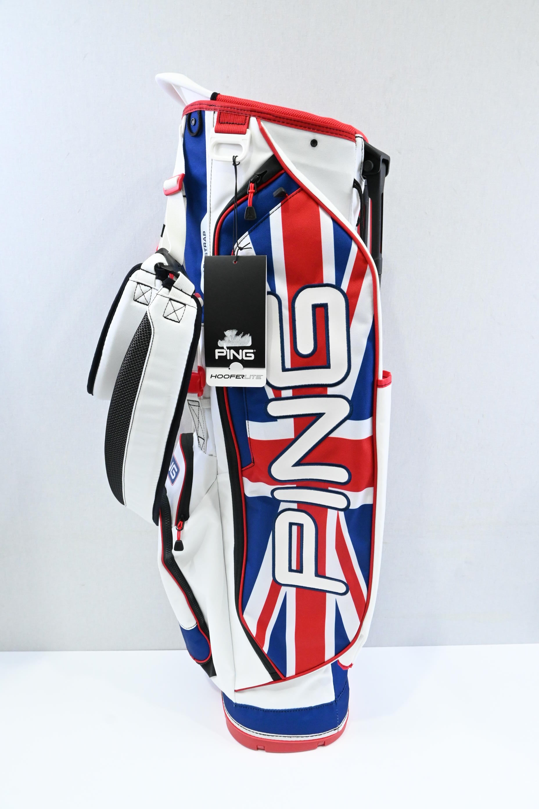 Ping Hoofer Lite Stand Bag / 4-Way Divider / White, Blue, Red