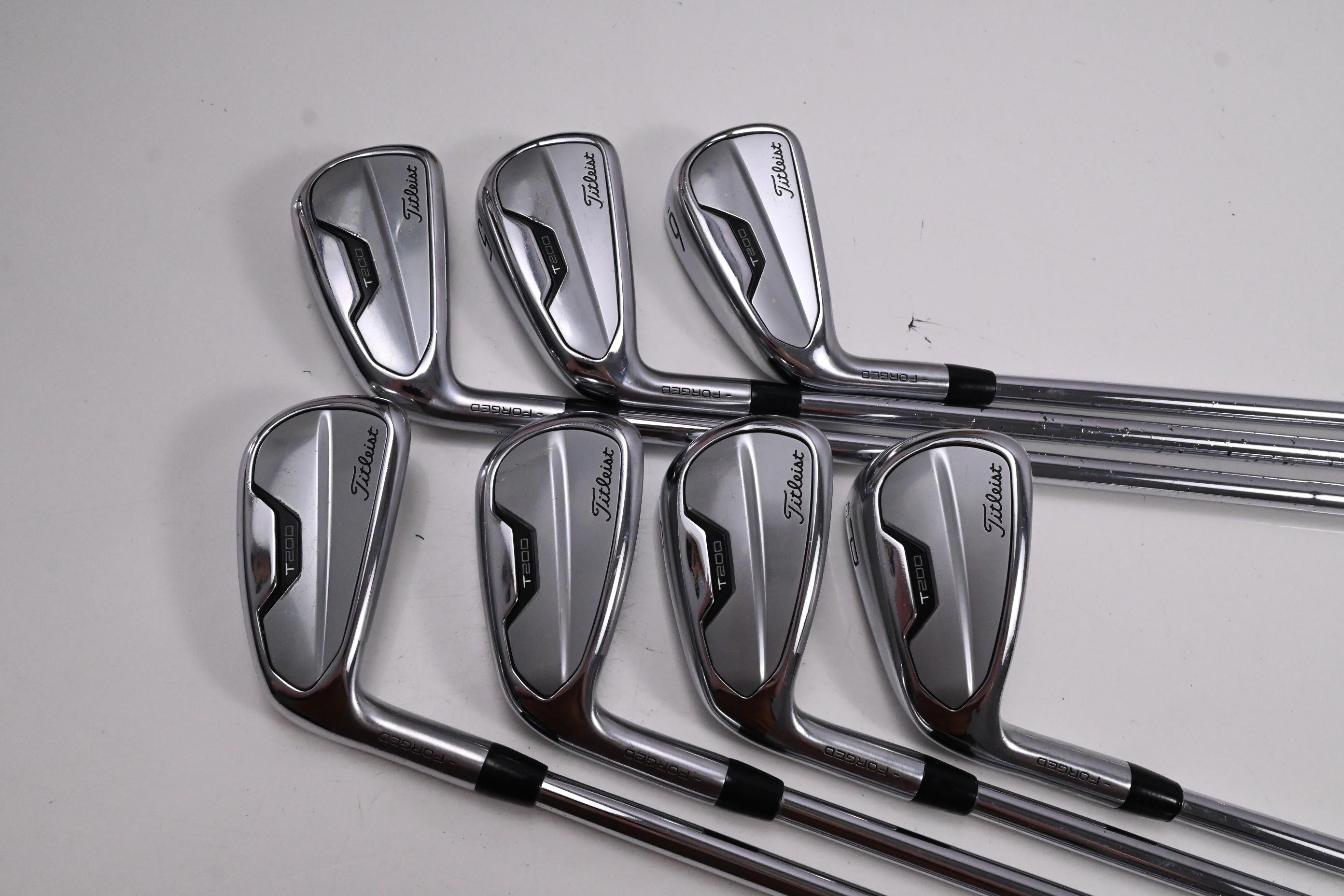 Left Hand Titleist T200 2021 Irons / 4-PW / Stiff Flex Dynamic Gold S300 Shafts