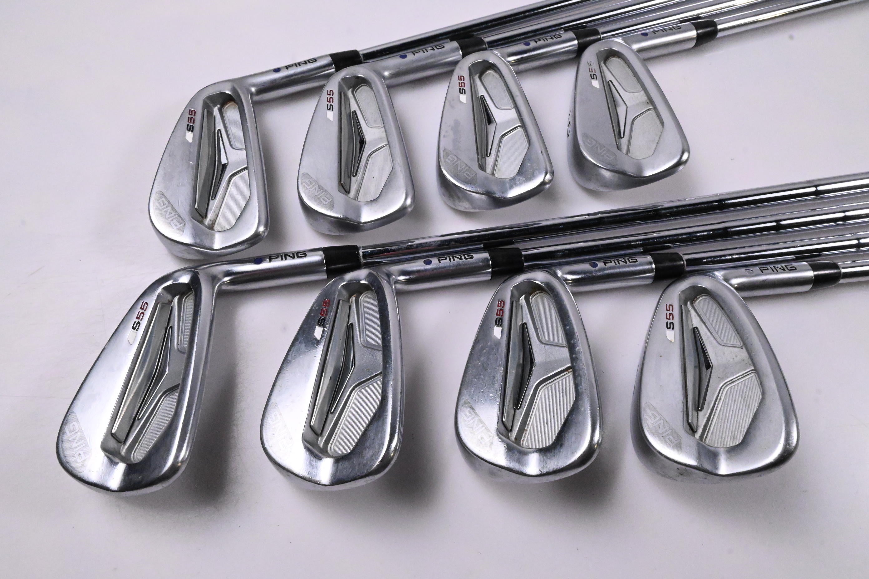 Ping S55 Irons / 3-PW / Blue Dot / Stiff Flex Ping Shafts