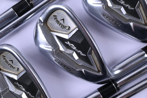 Left Hand Callaway Apex 19 Irons / 4-PW+GW / Stiff Flex KBS Tour 120 Shafts