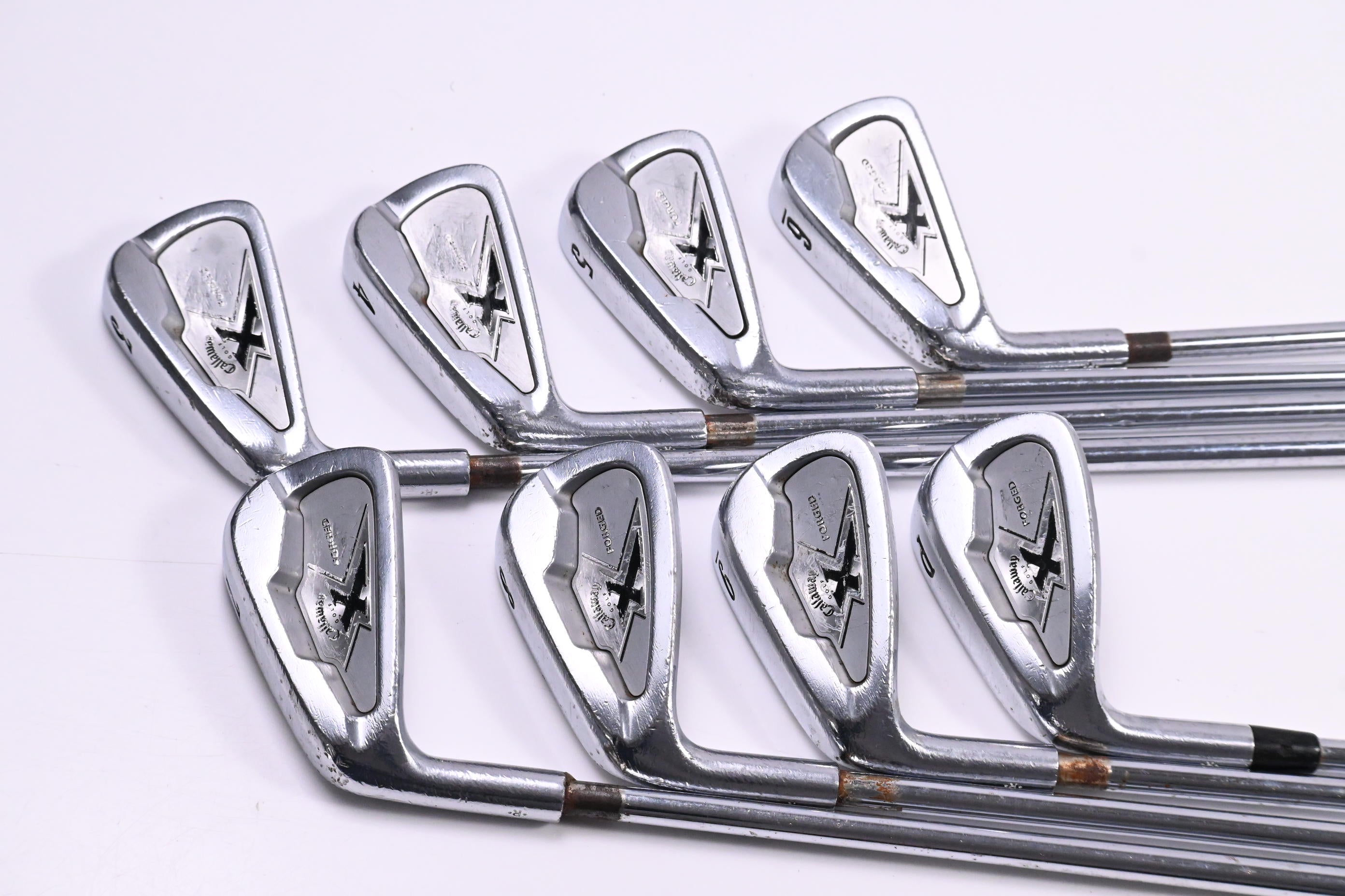 Left Hand Callaway X-Forged 2007 Irons / 3-PW / Stiff Flex Project X Rifle