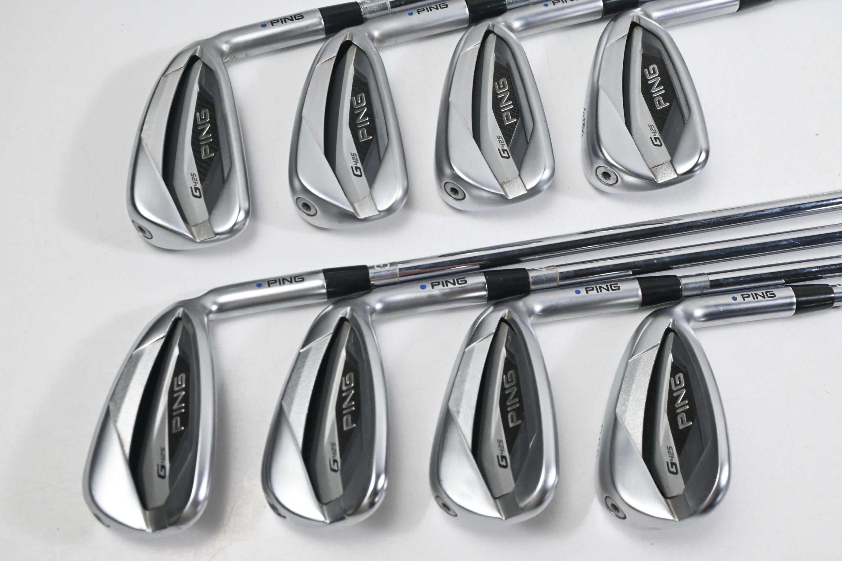 Ping G425 Irons / 5-PW+GW+SW / Blue Dot / Regular Flex Ping AWT 2.0 Shafts